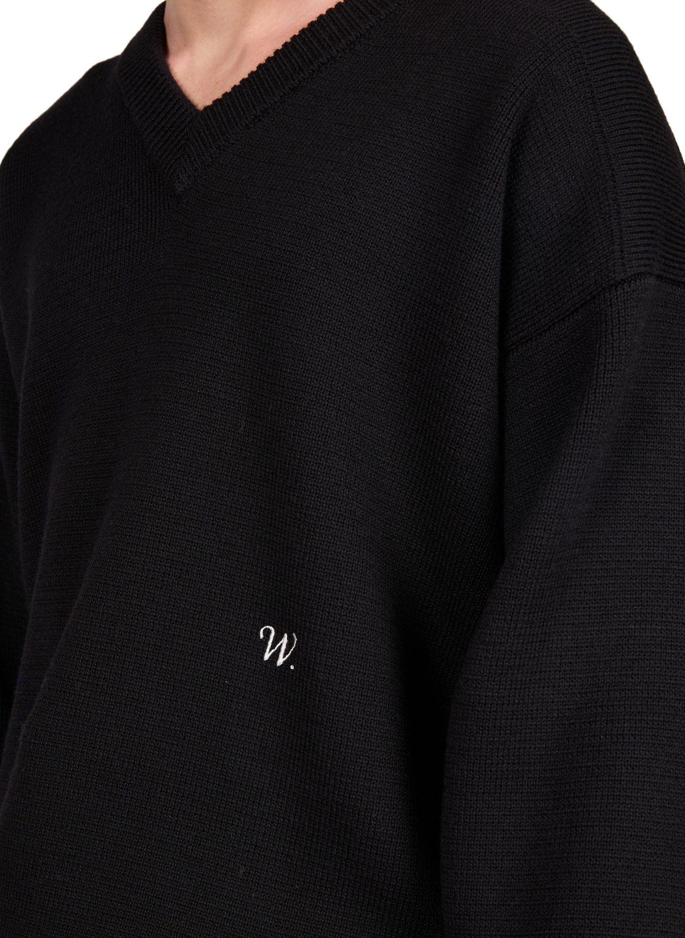 Wool V-neck jumper WILLY CHAVARRIA Black