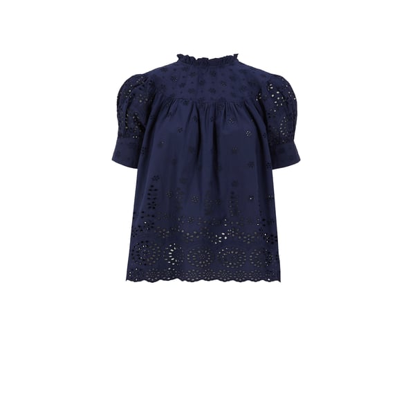 Blouse à broderie anglaise en coton