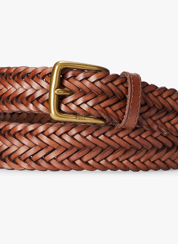 Ceinture en cuir tressé Marron Polo ralph lauren Homme