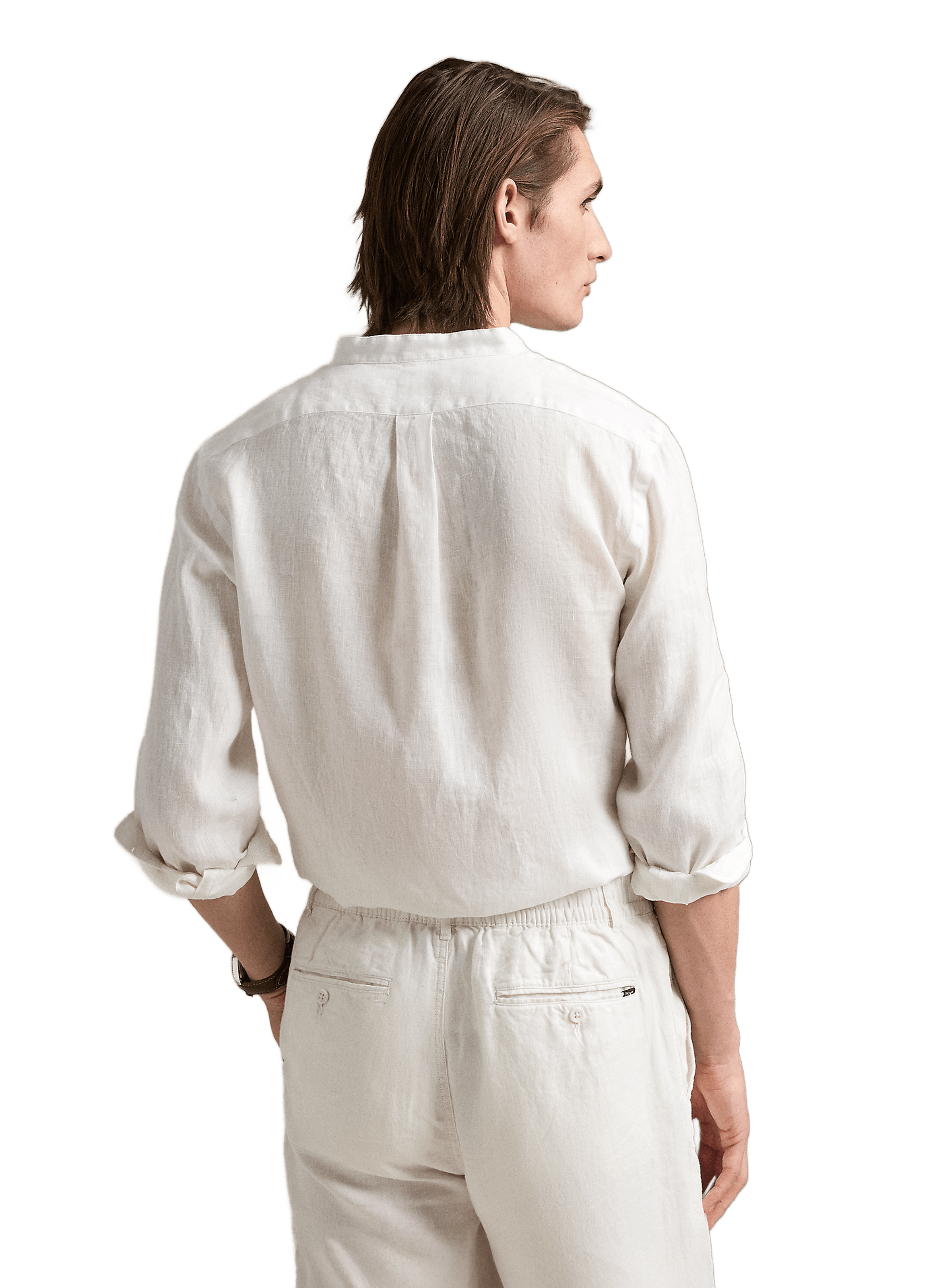 Linen mandarin collar shirt POLO RALPH LAUREN White