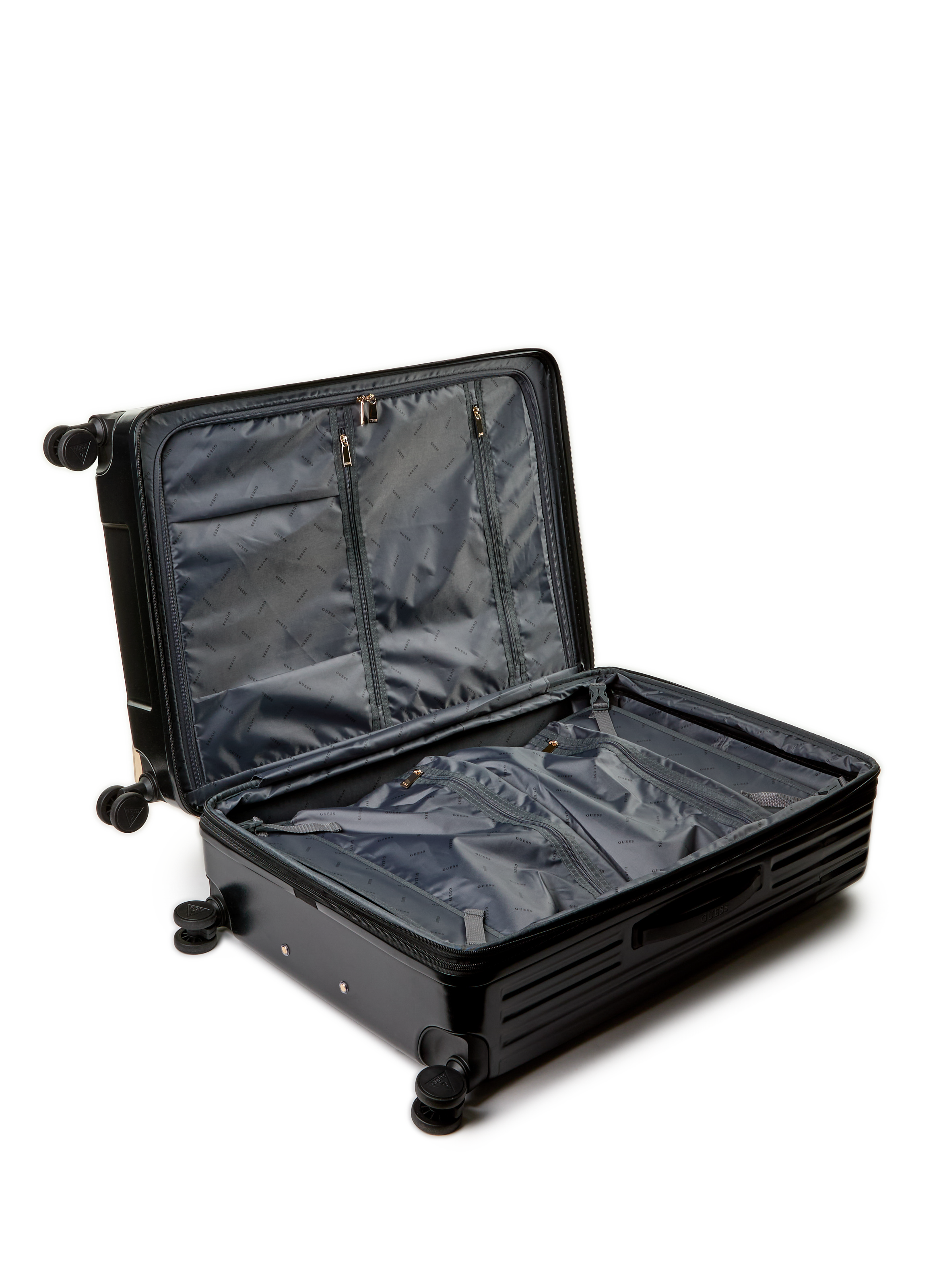 Large hardshell checked suitcase GUESS Black