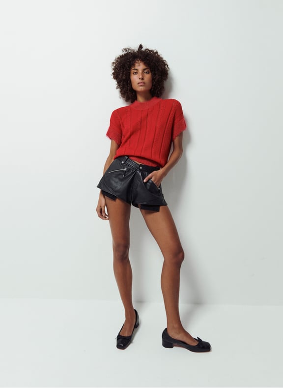 Mini short en cuir Noir by VAILLANT VAILLANT Mini short en cuir Noir