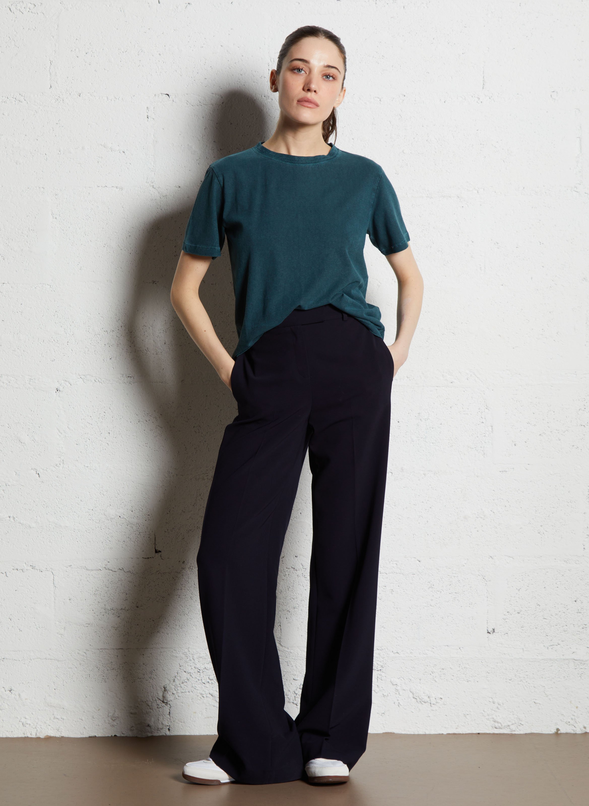 Pantalon droit plissé layla Bleu