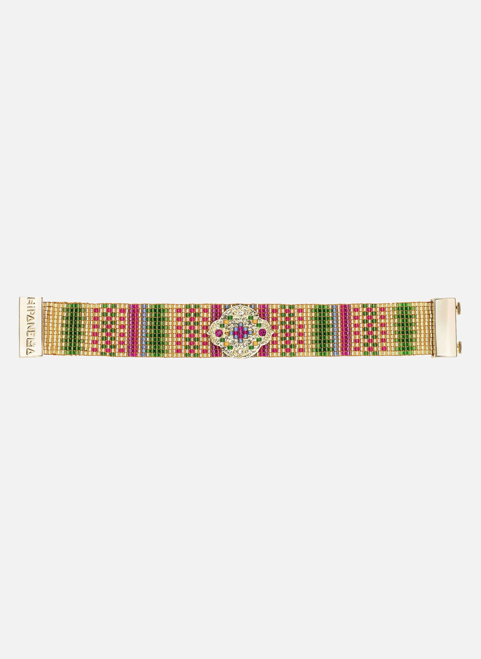 Bracelet tissé avec perles alonzo HIPANEMA Doré