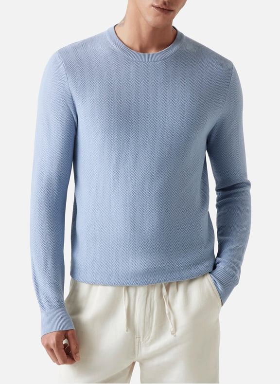 Pull en coton mélangé Bleu by GUESS GUESS Pull en coton mélangé Bleu