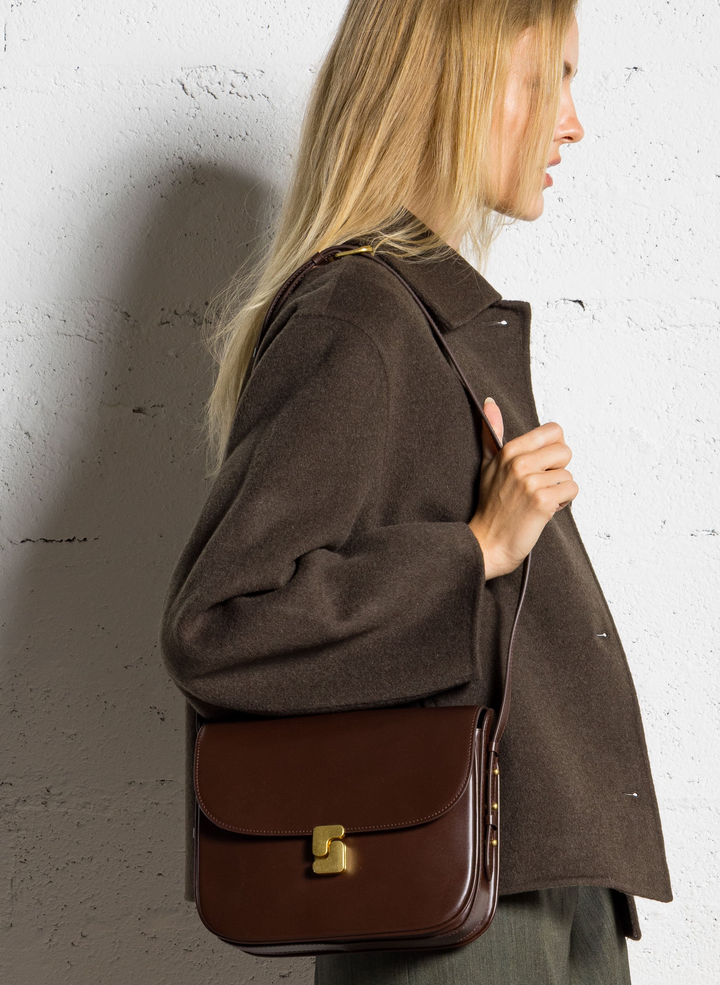 Sac bandoulière en cuir bellissima maxi SOEUR Marron