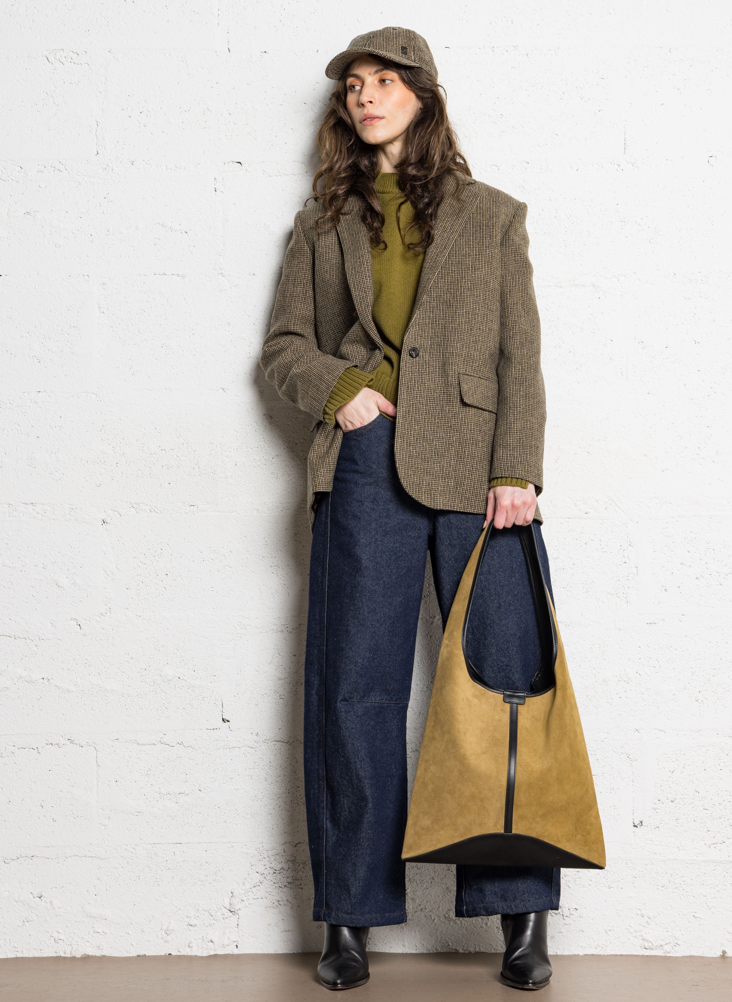 Veste de tailleur droite en laine sevres SOEUR Marron