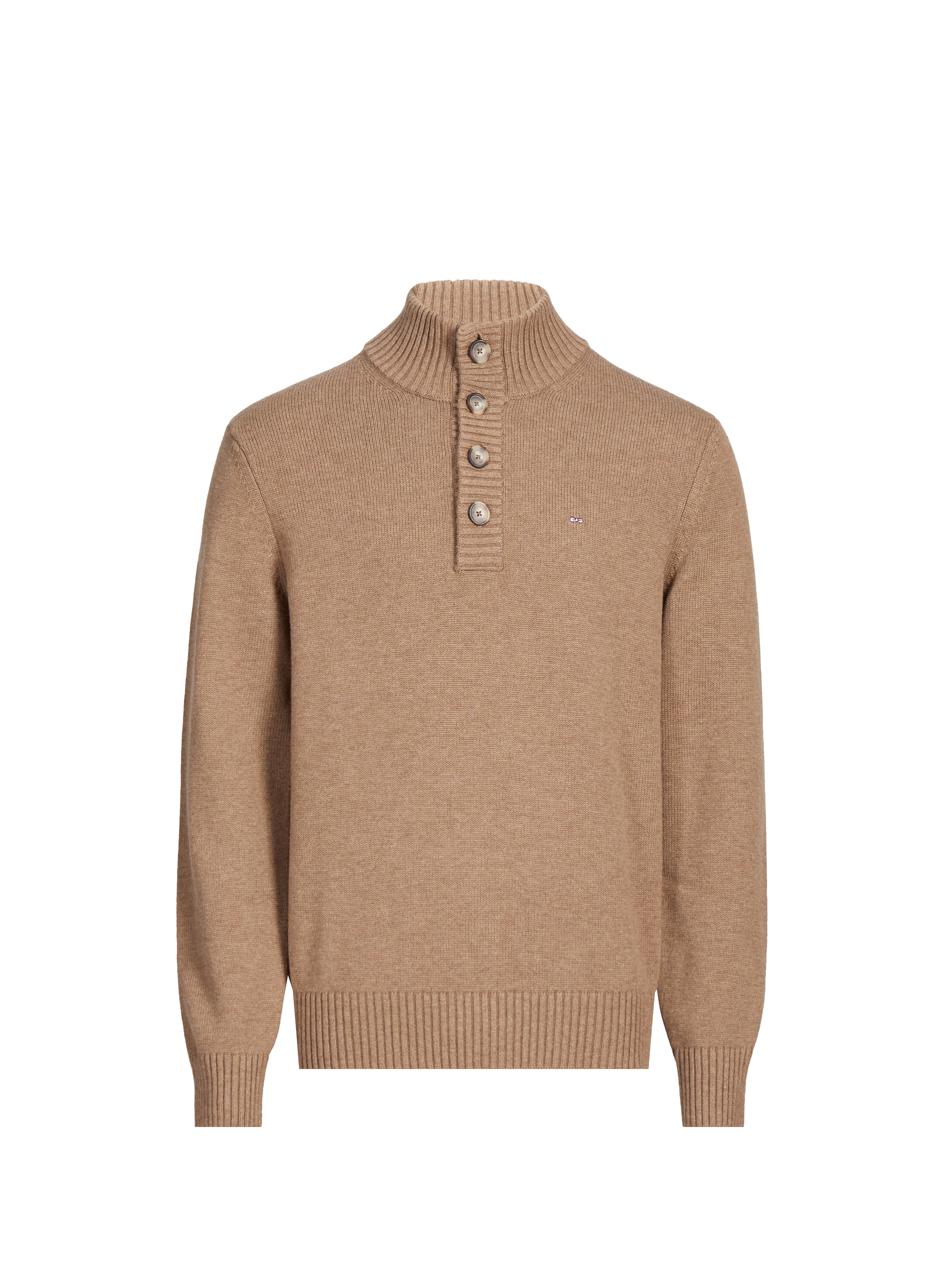 EDEN PARK Wool and cotton high-neck sweater Brown