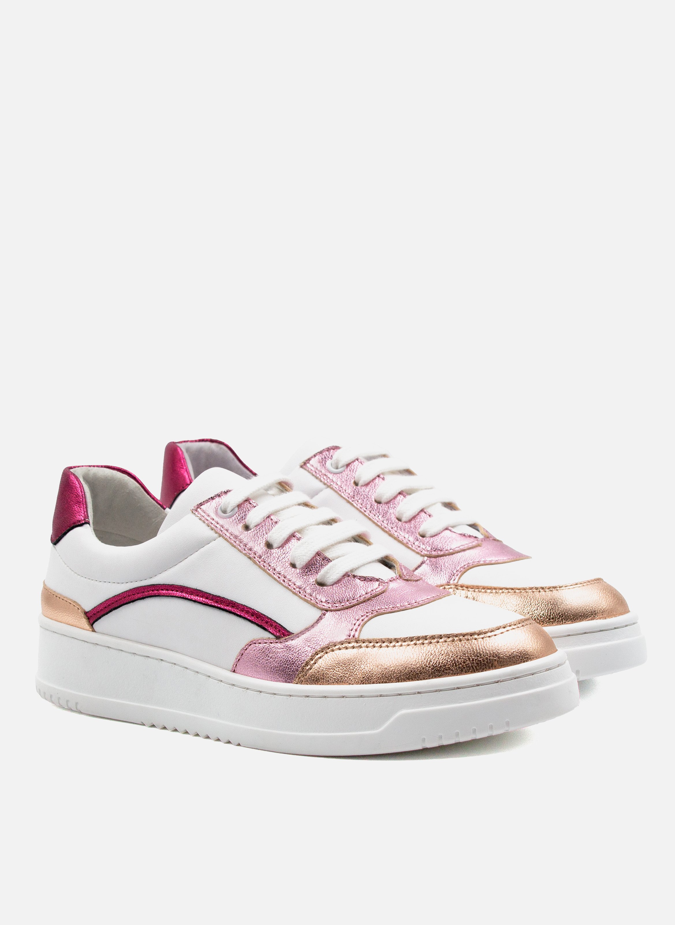 Baskets vintage cuir JULES & JENN Blanc