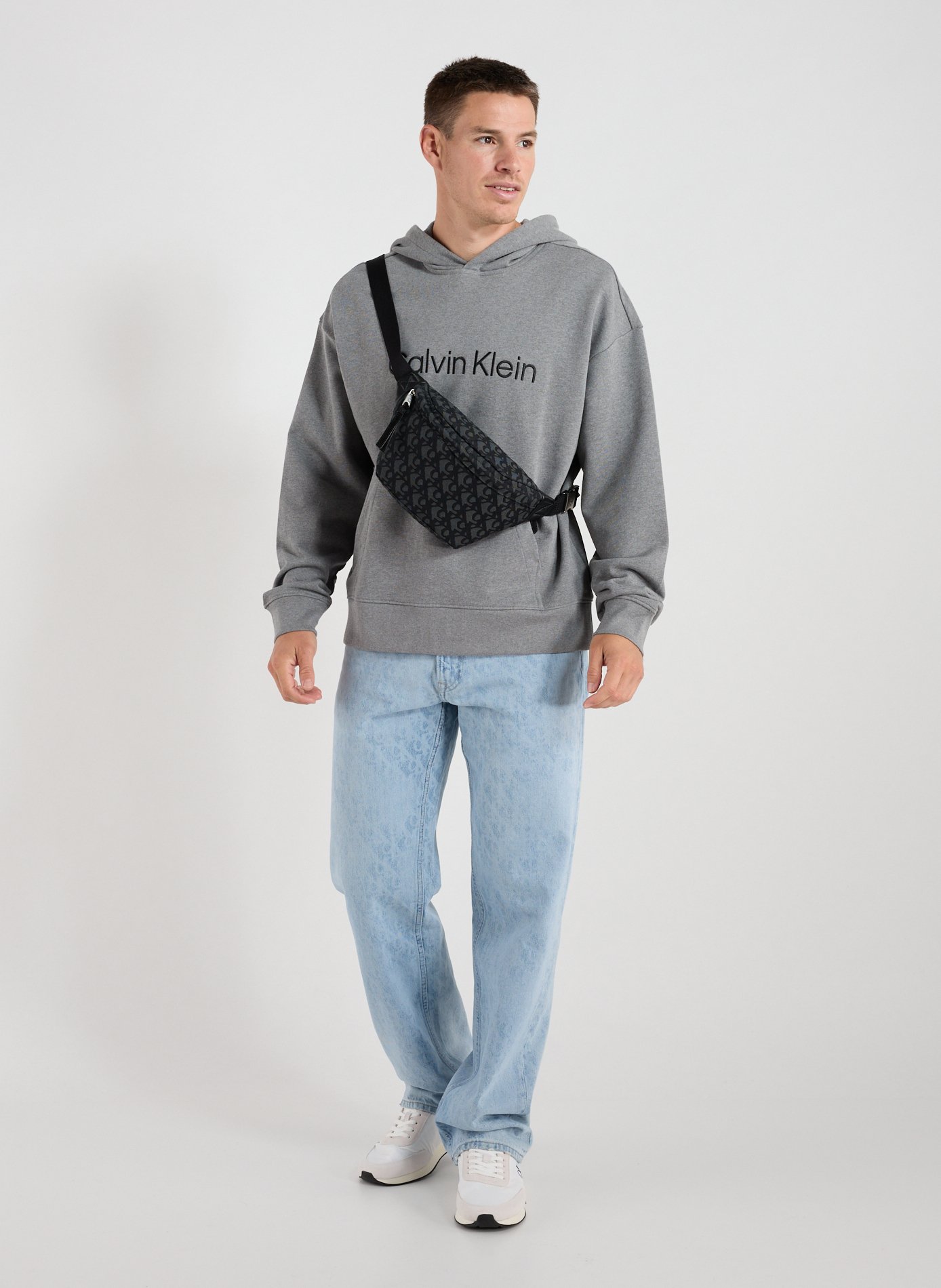 Hoodie en coton CALVIN KLEIN Gris