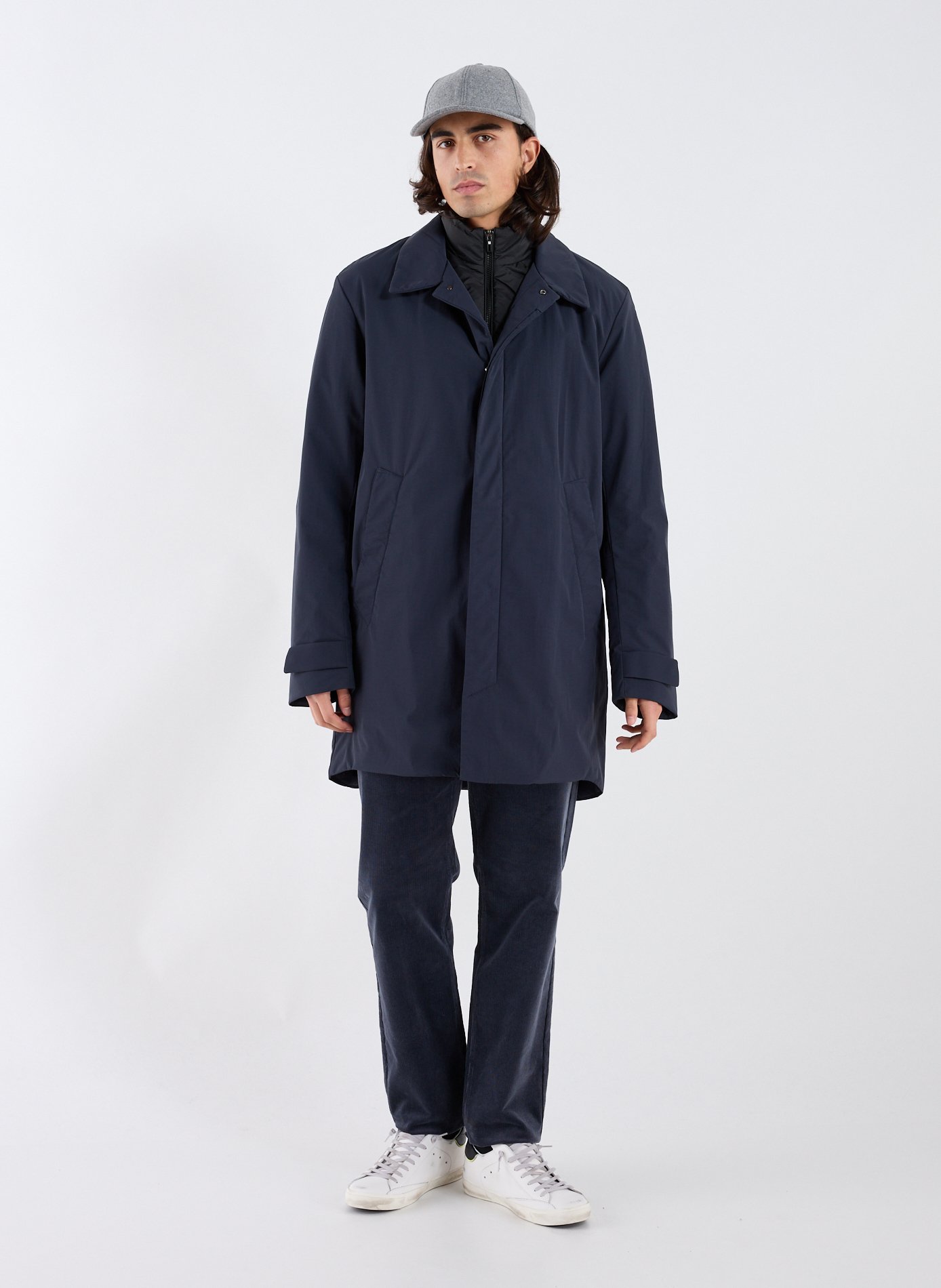 Mid-length parka with high collar KRAKATAU Blue