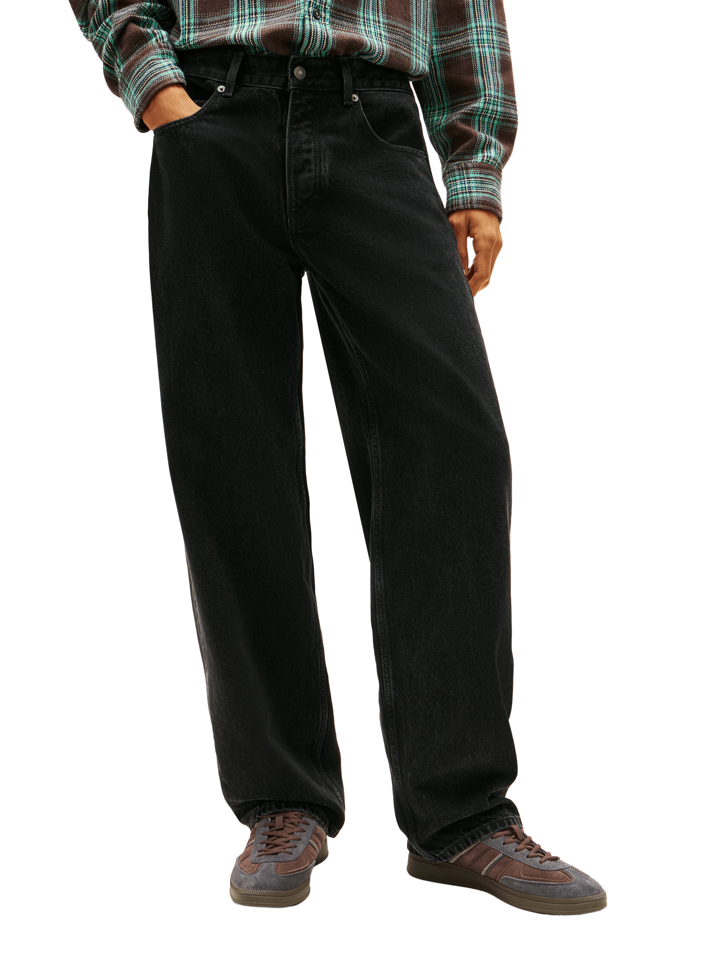 Wide-leg jeans in blended cotton TOMMY HILFIGER Black