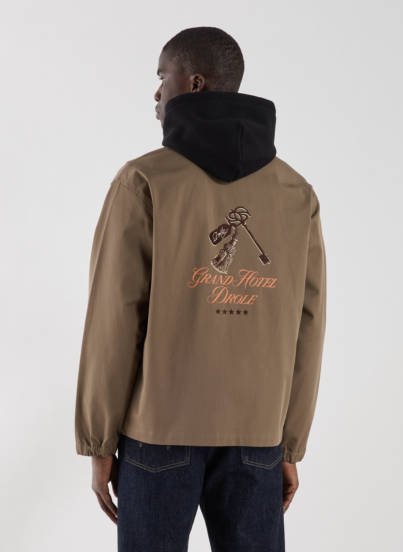Jacket with classic collar in blended cotton DROLE DE MONSIEUR Brown