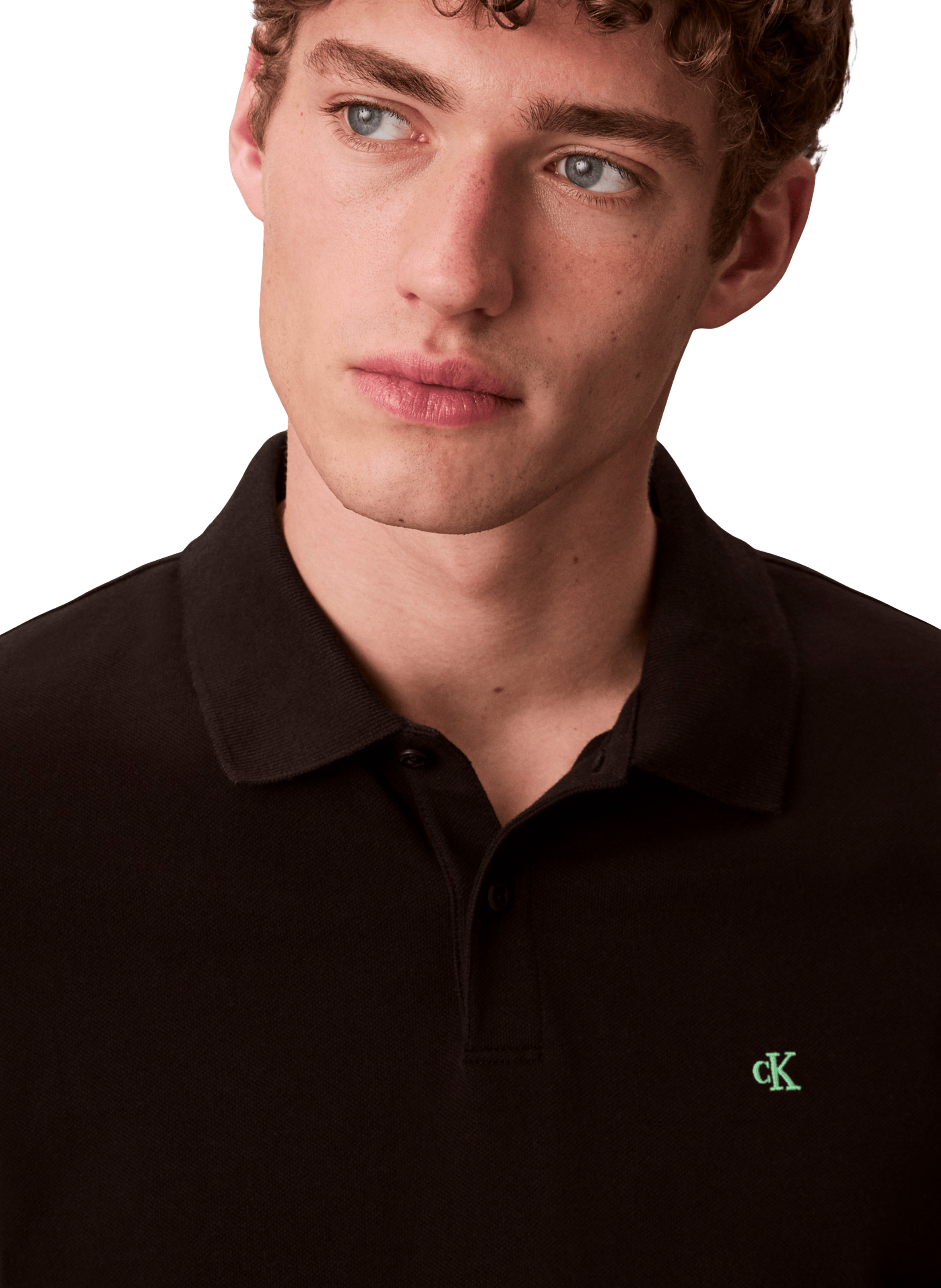Short sleeve cotton polo shirt CALVIN KLEIN Black