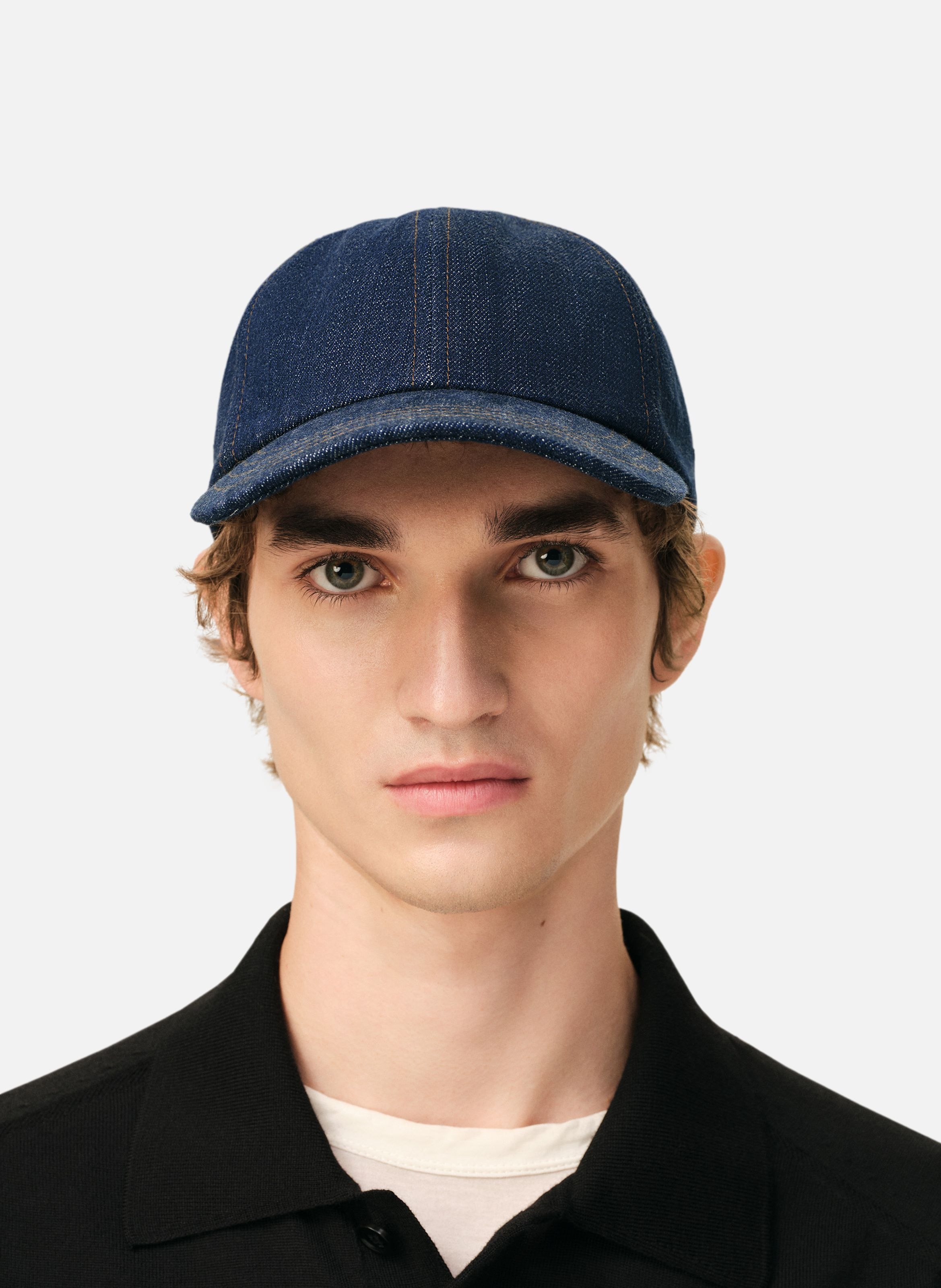 Casquette empiècement côté ami paris unisexe en denim AMI PARIS Bleu