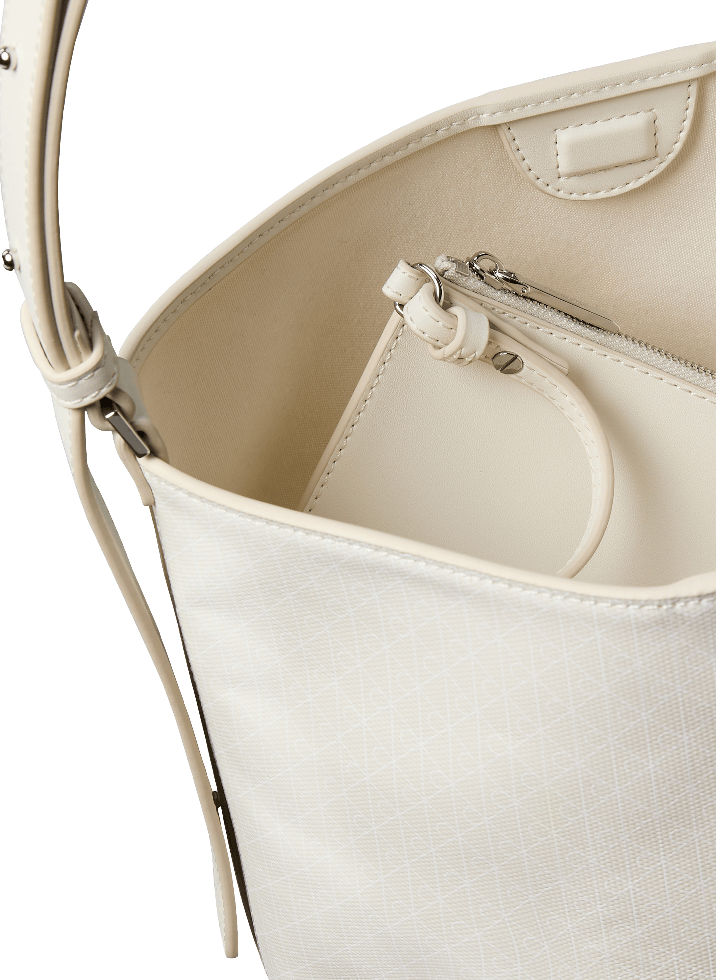 Medium Emblem Aop Bucket Bag CALVIN KLEIN White