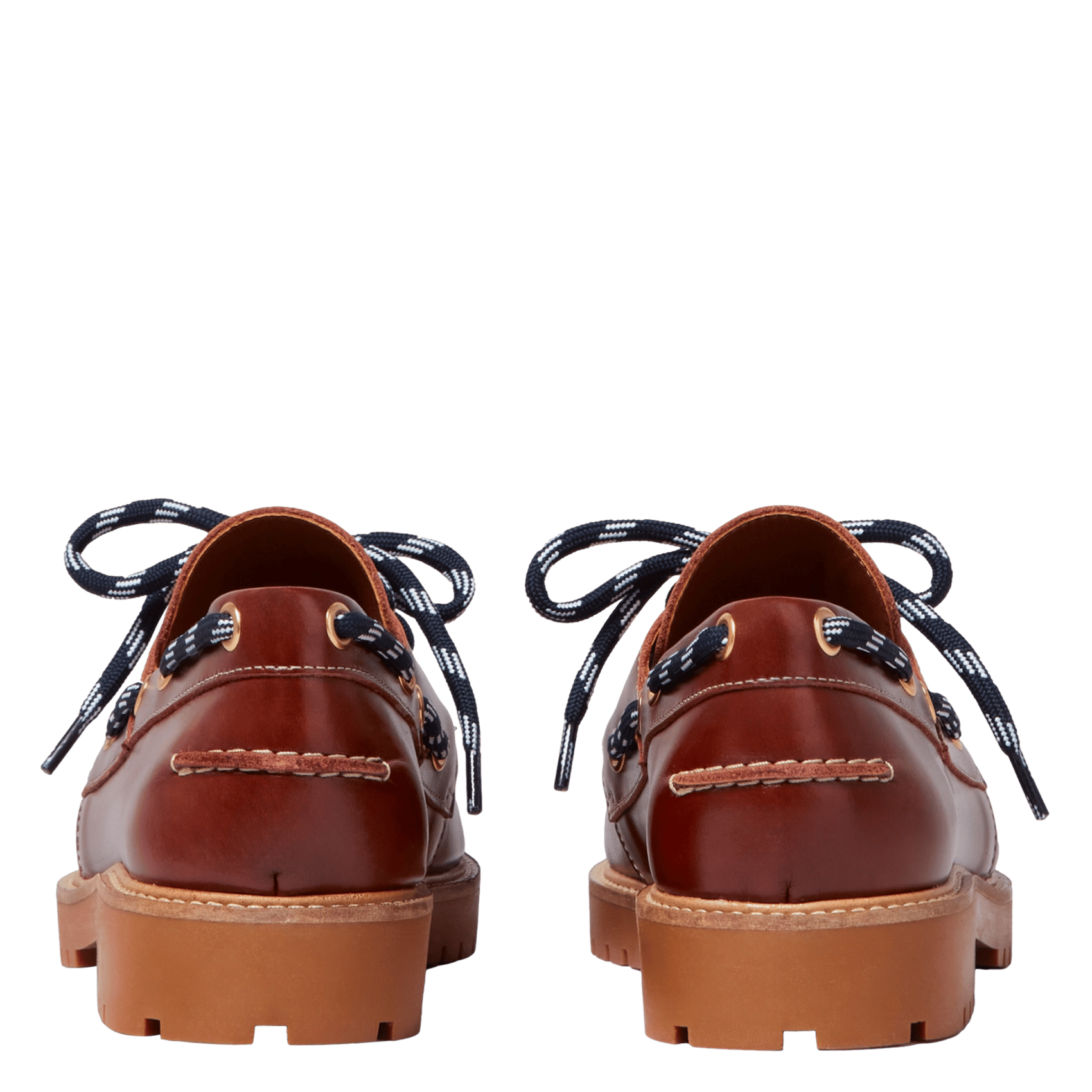 Mocassins à lacets rayés en cuir CLAUDIE PIERLOT Marron