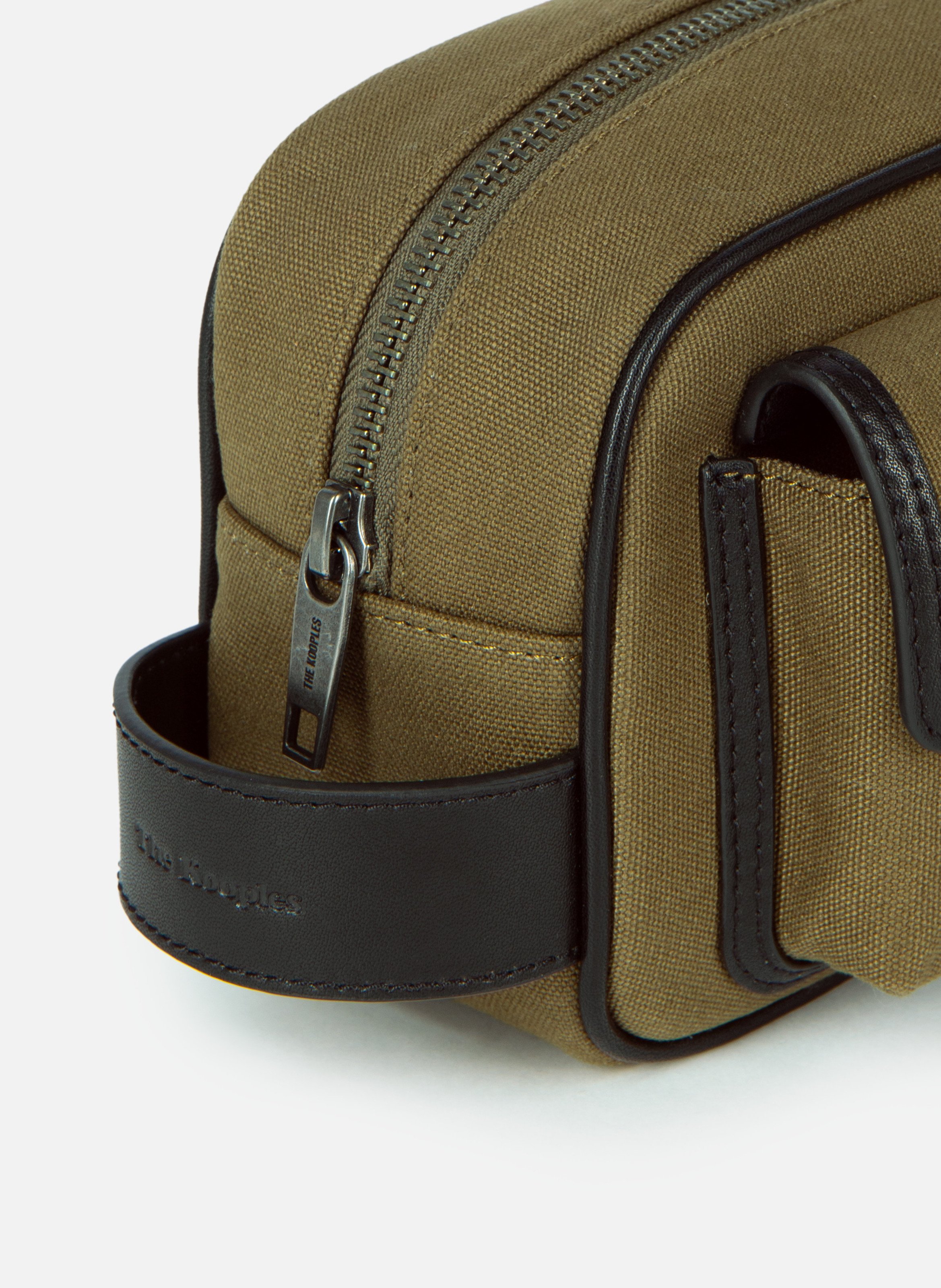 Sac pochette canvas et cuir THE KOOPLES Vert