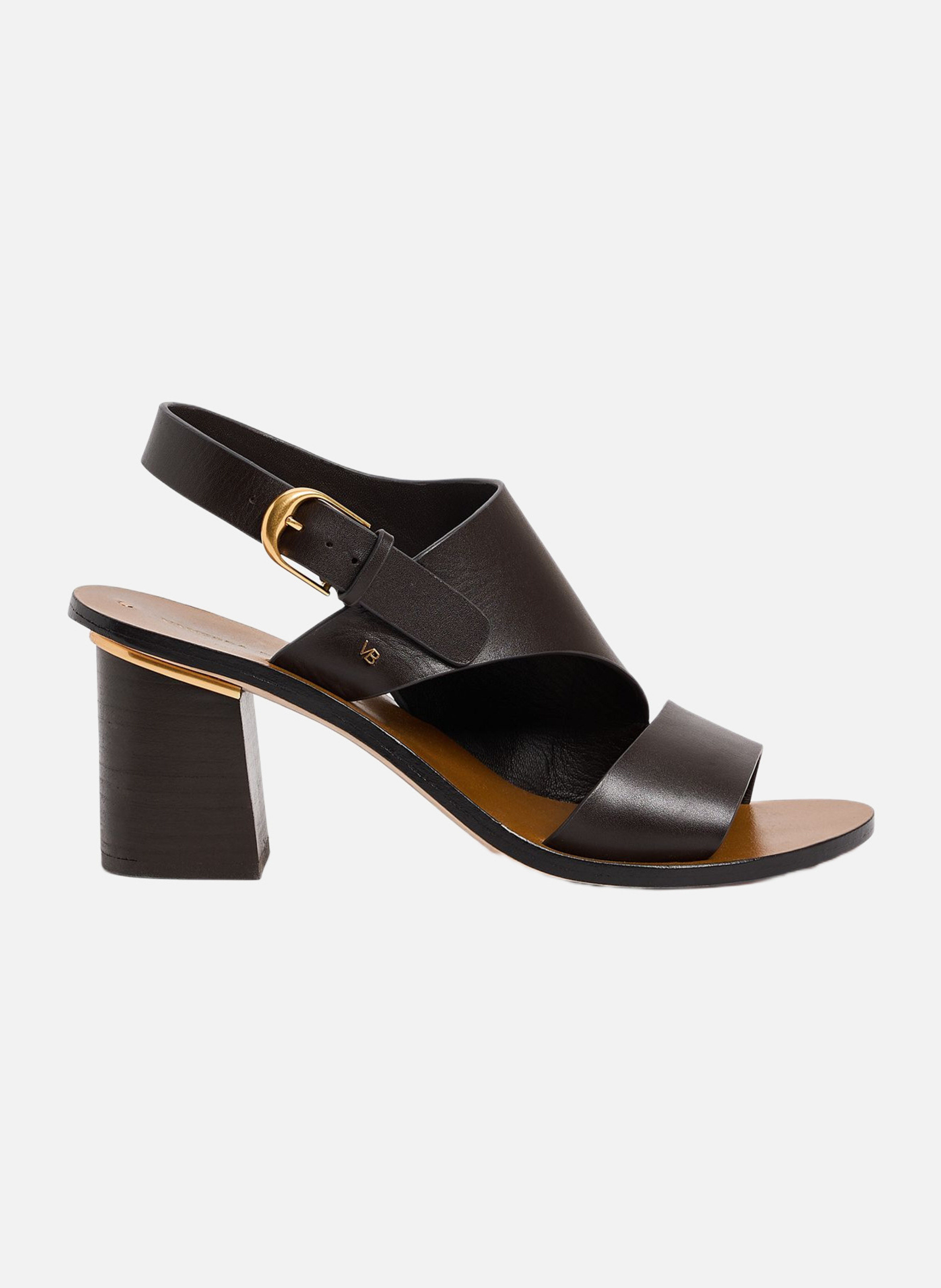Sandales à talon en cuir VANESSA BRUNO Marron