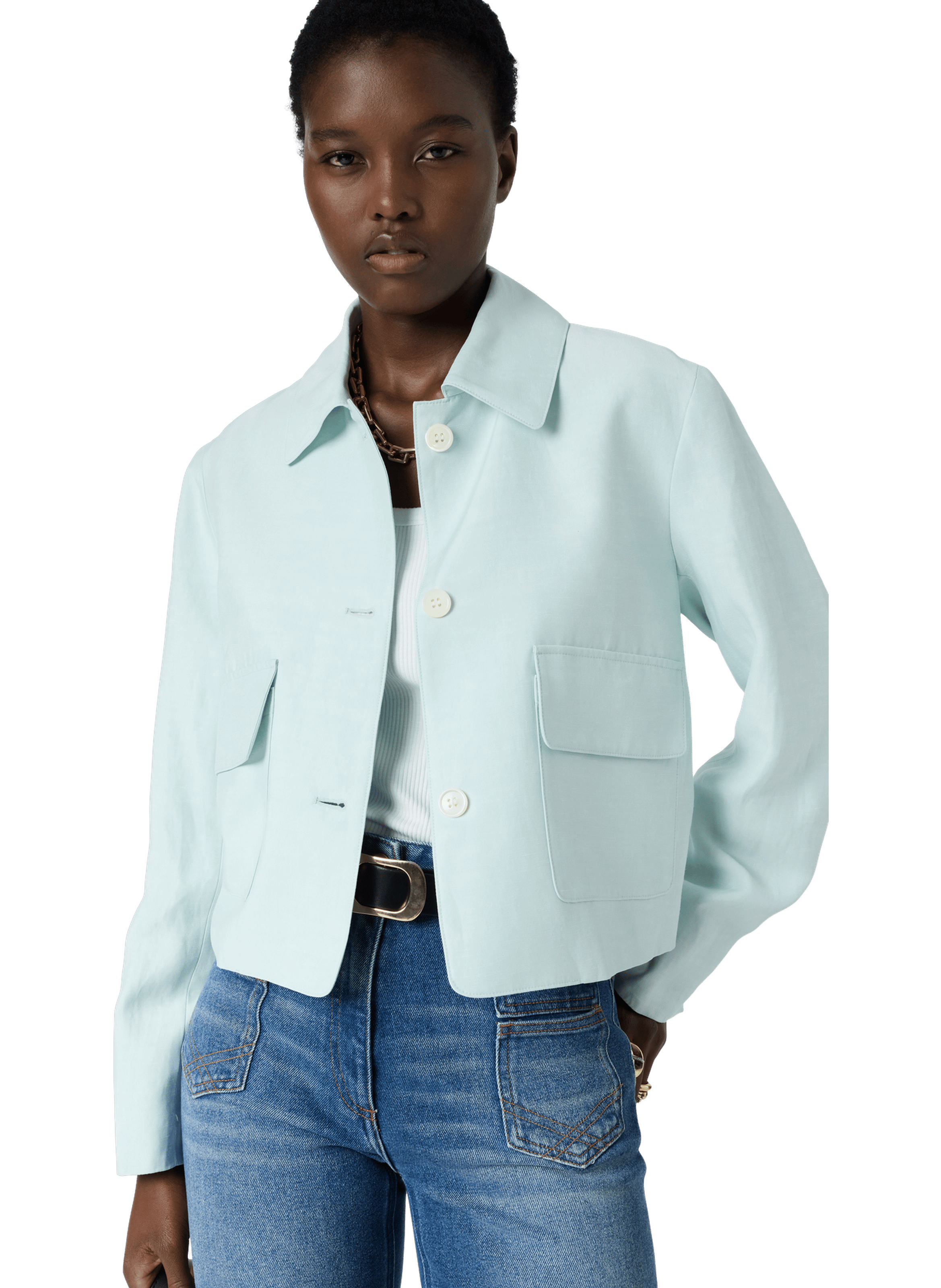 Veste courte à col chemise - tilda GERARD DAREL Vert