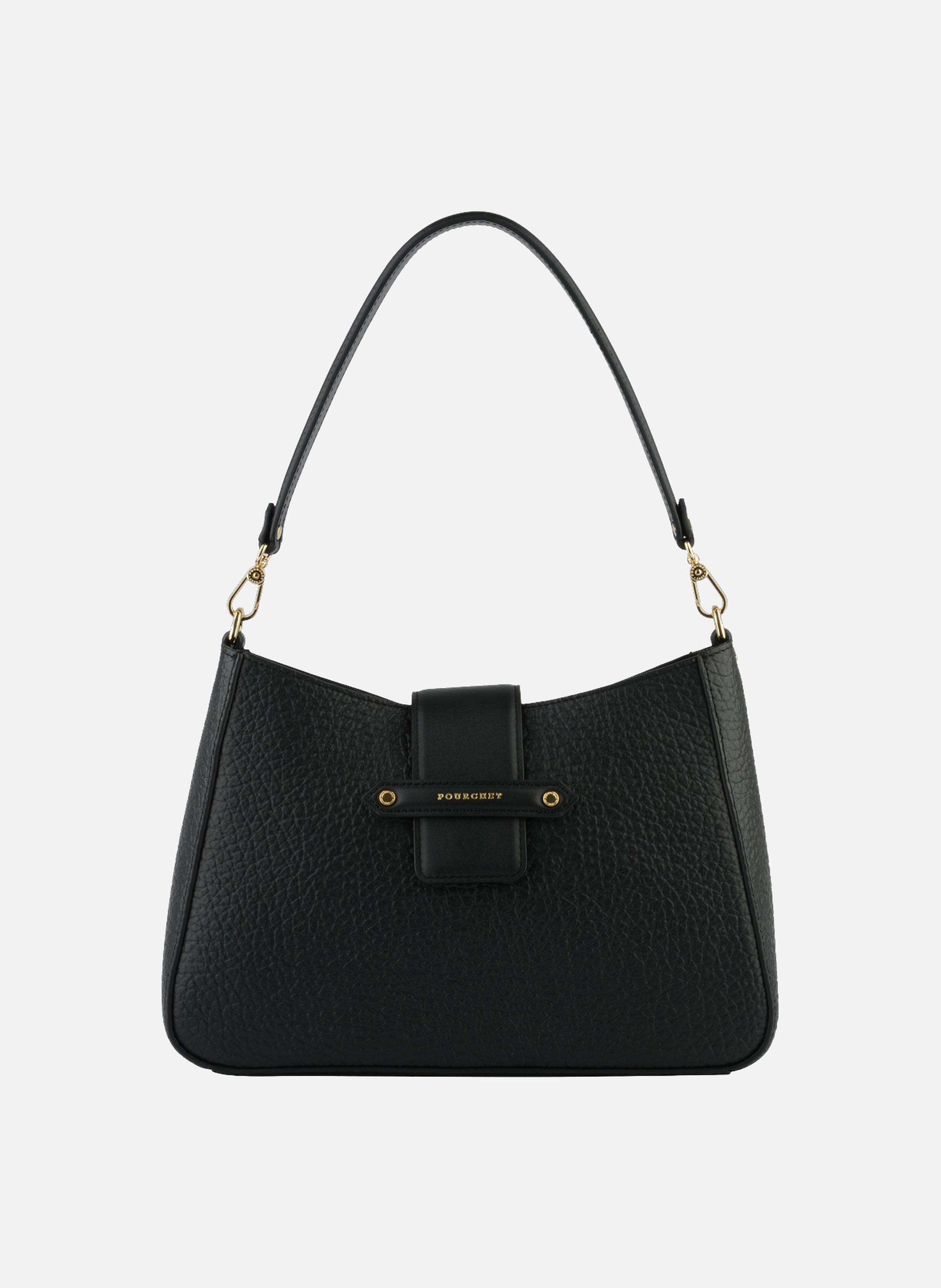 Fleuves | sac porté épaule gm en cuir de vachette POURCHET Noir