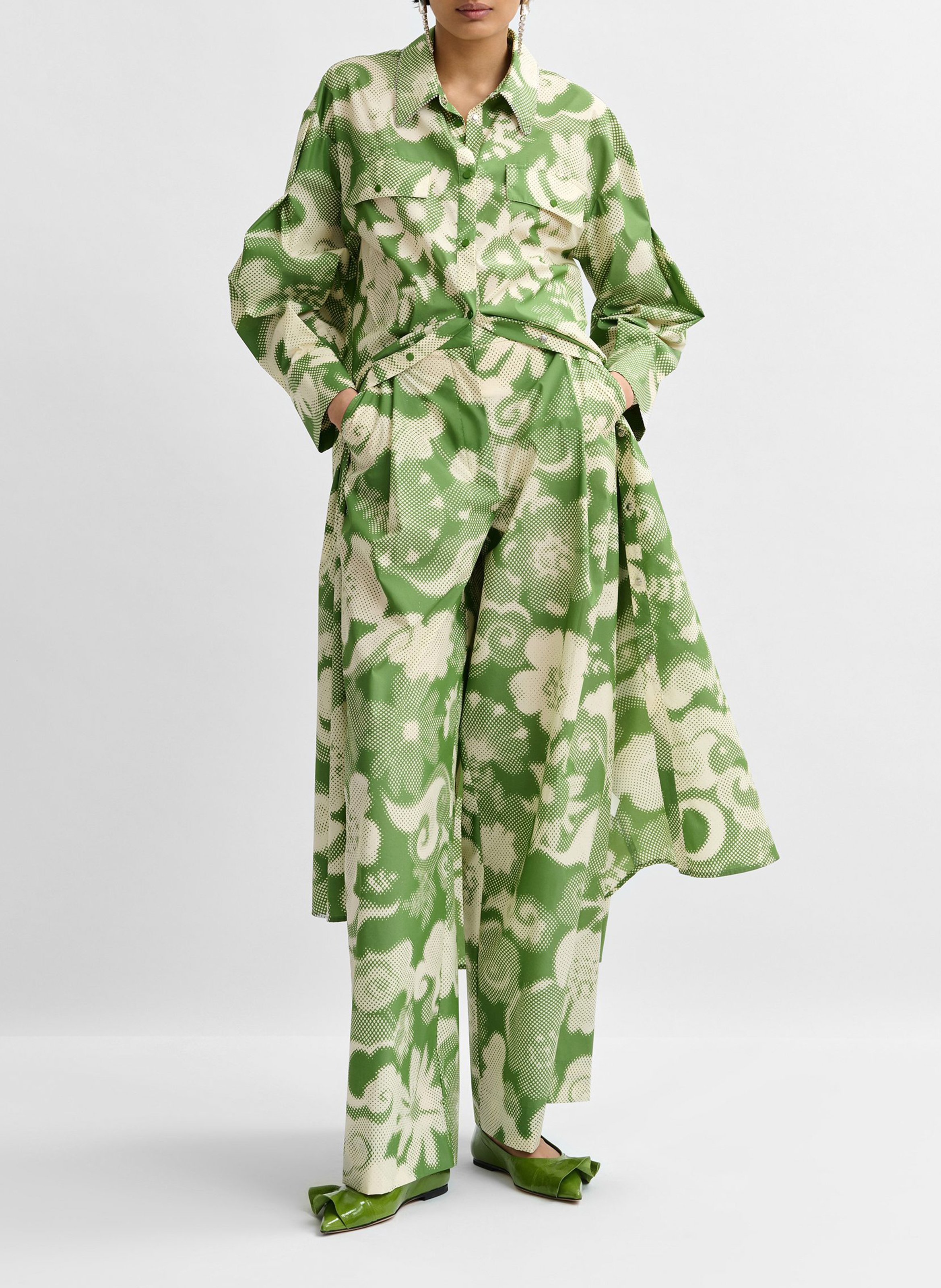 Pantalon large imprimé jalad ESSENTIEL ANTWERP Vert