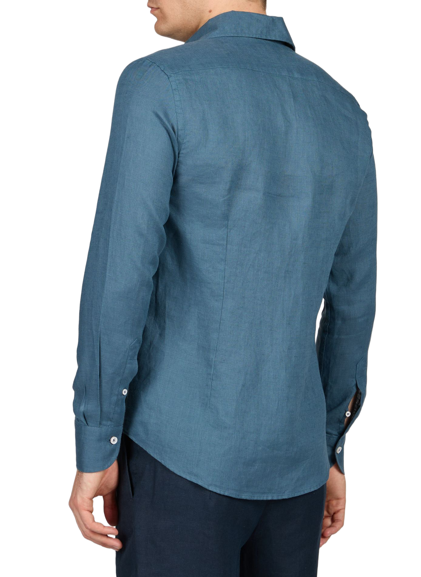 Straight linen shirt AURELIEN Green