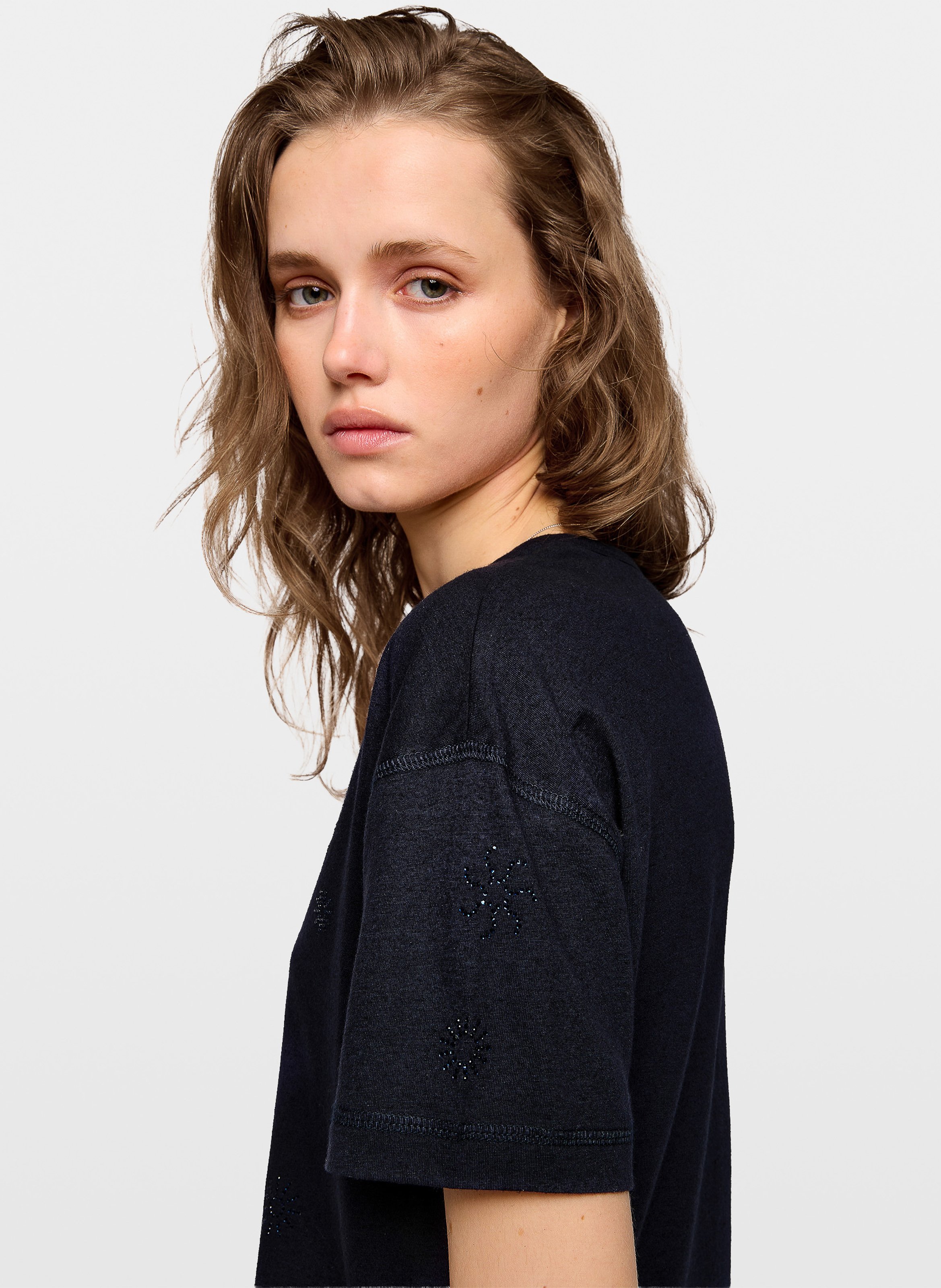 Tee-shirt col v marta ZADIG&VOLTAIRE Bleu
