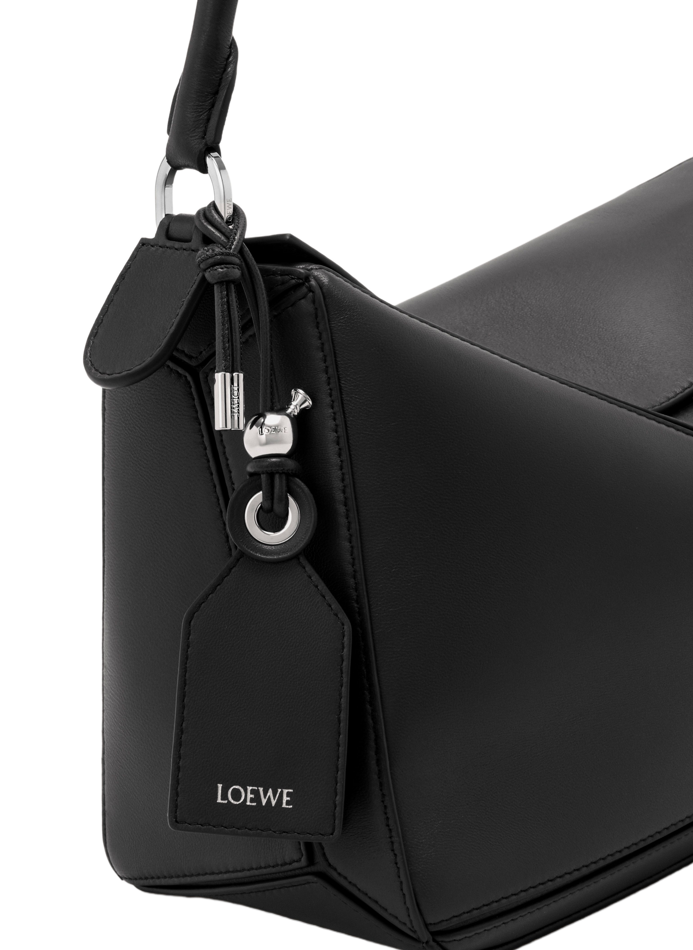 Medium Featherlight Puzzle Bag in Nappa Lambskin Leather LOEWE Black