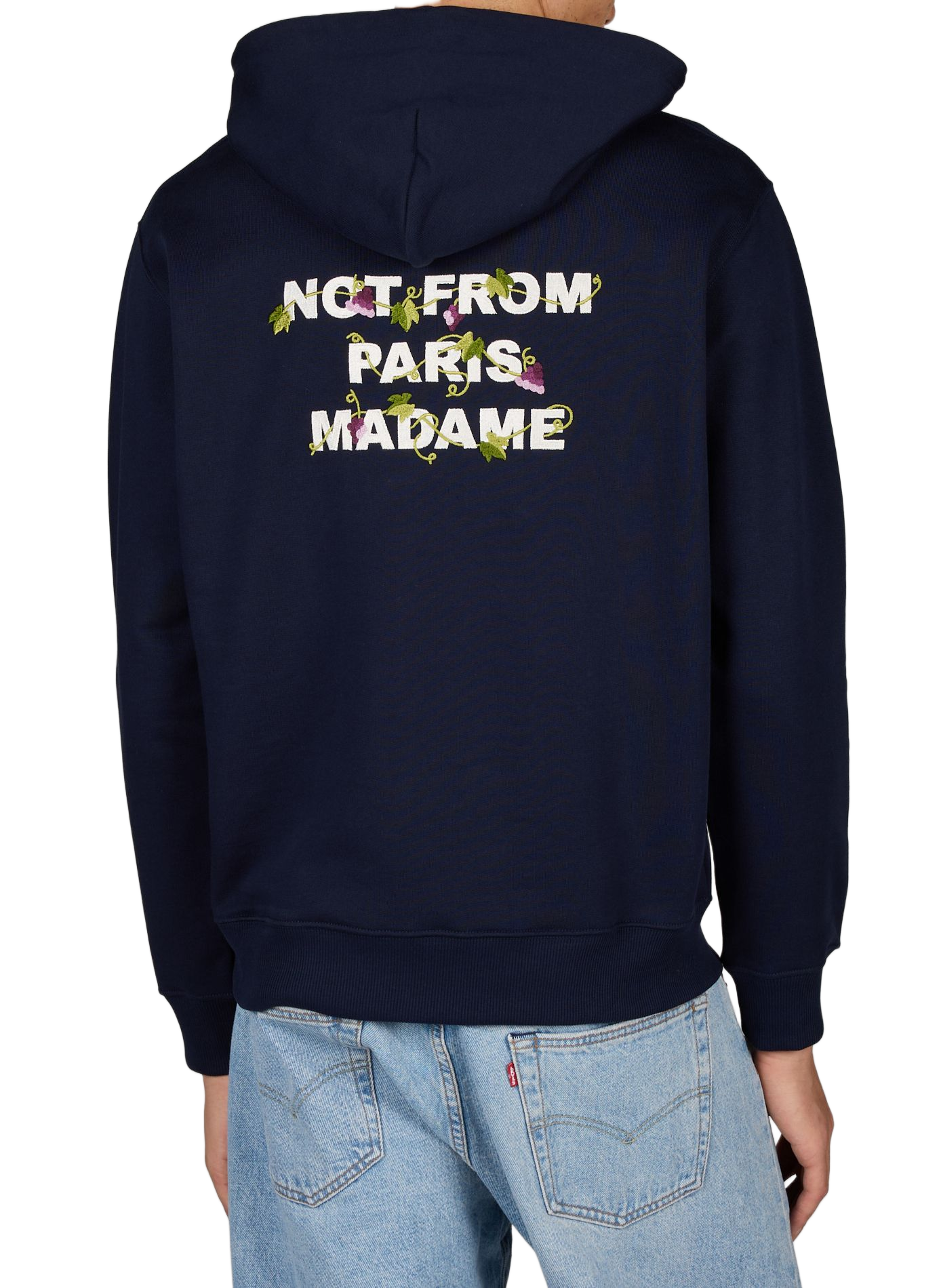 Embroidered hooded sweatshirt DROLE DE MONSIEUR Blue