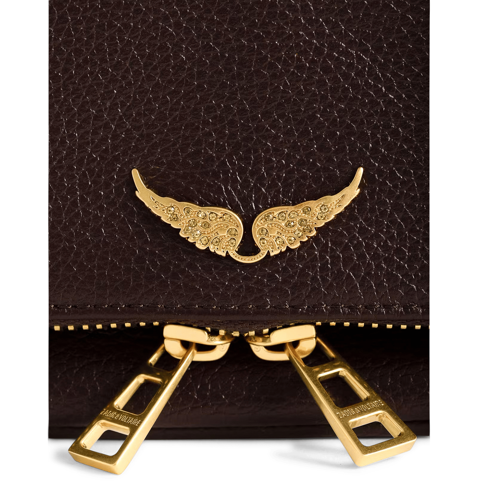 Schoudertas met flap in mini rock leder ZADIG&VOLTAIRE Bruin