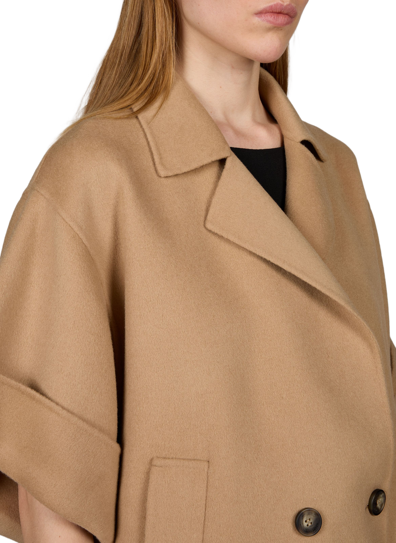 Textured coat with wide sleeves in wool MAX MARA WEEK END Brown