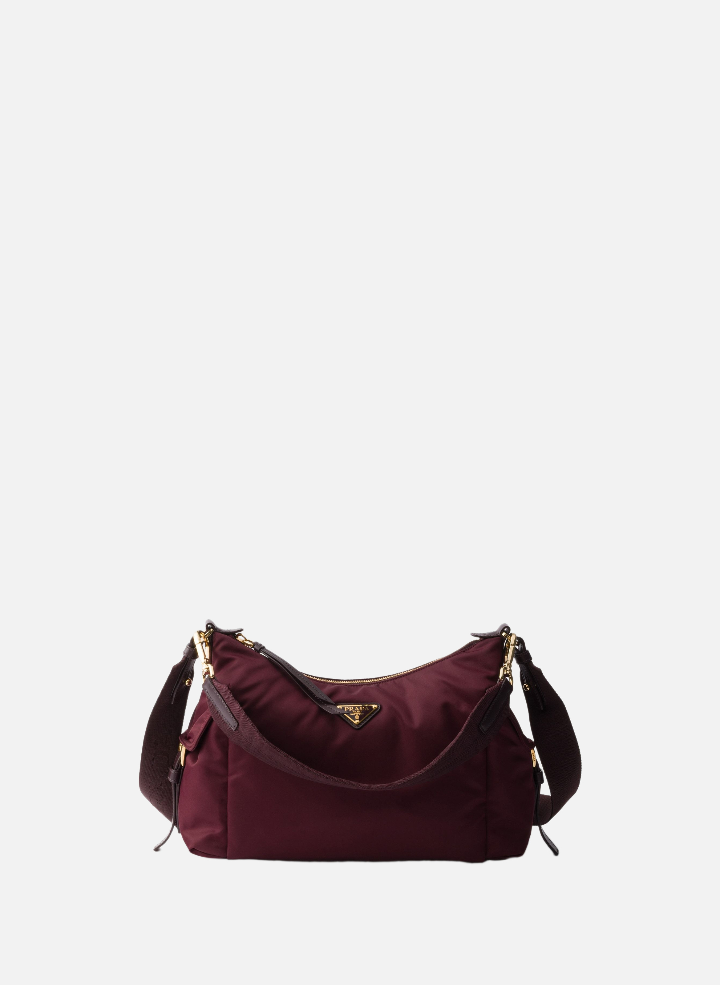 Grand sac prada explore en re-nylon et cuir PRADA Rouge