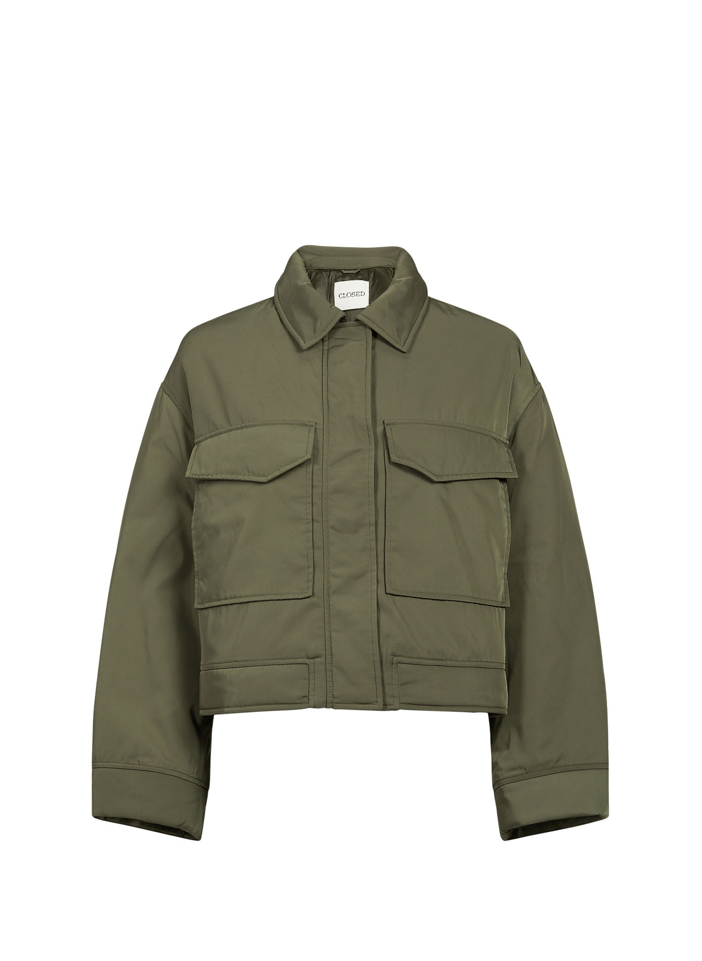 Bomber cropped en tissu tissé lisse CLOSED Vert