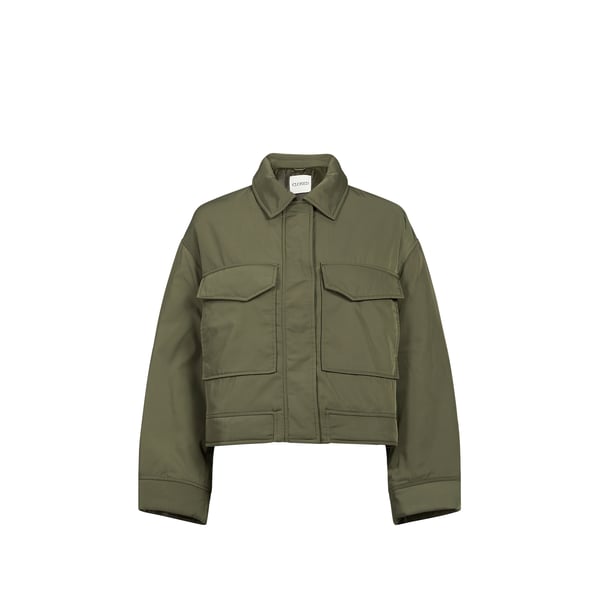 Bomber cropped en tissu tissé lisse Bomber cropped en tissu tissé lisse