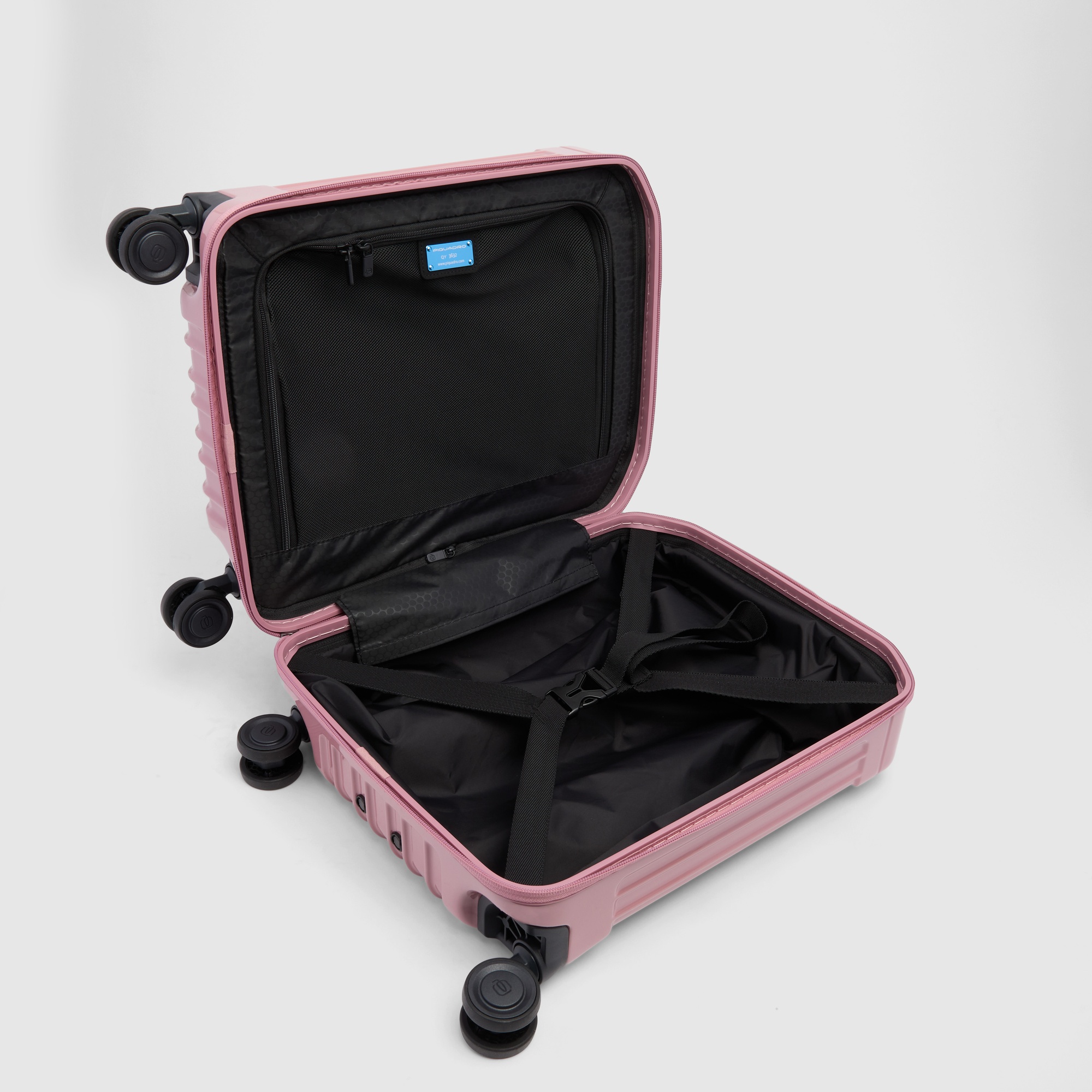 Trolley koffer met 2 wielen onder de stoel PIQUADRO Roze