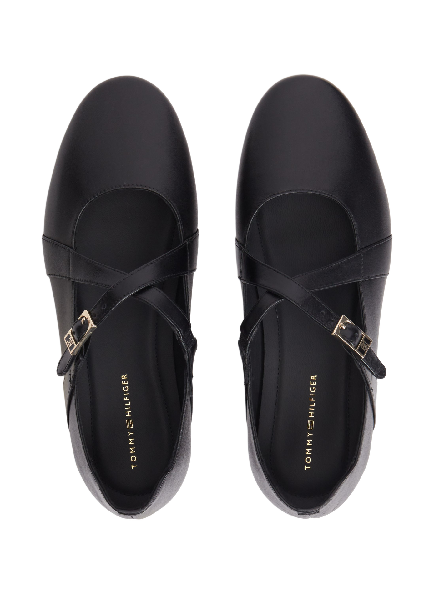 Ballerines Mary Jane à brides en cuir TOMMY HILFIGER Noir