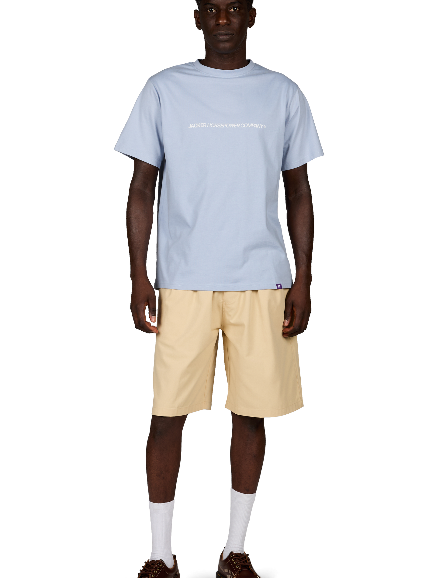 Gerader Baumwoll-T-Shirt JACKER. Blau