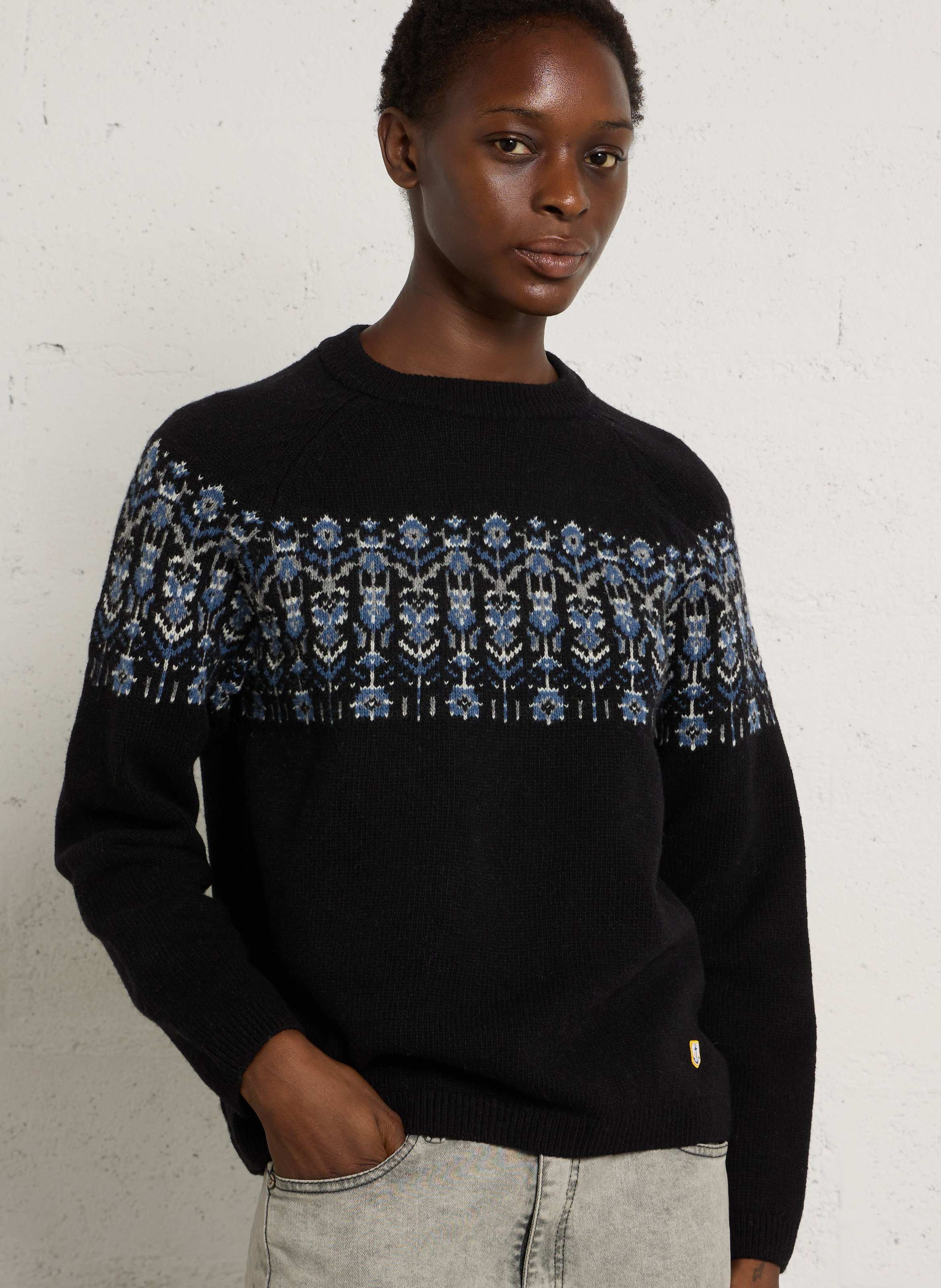 Pull col rond en laine mélangée heritage ARMOR-LUX Noir