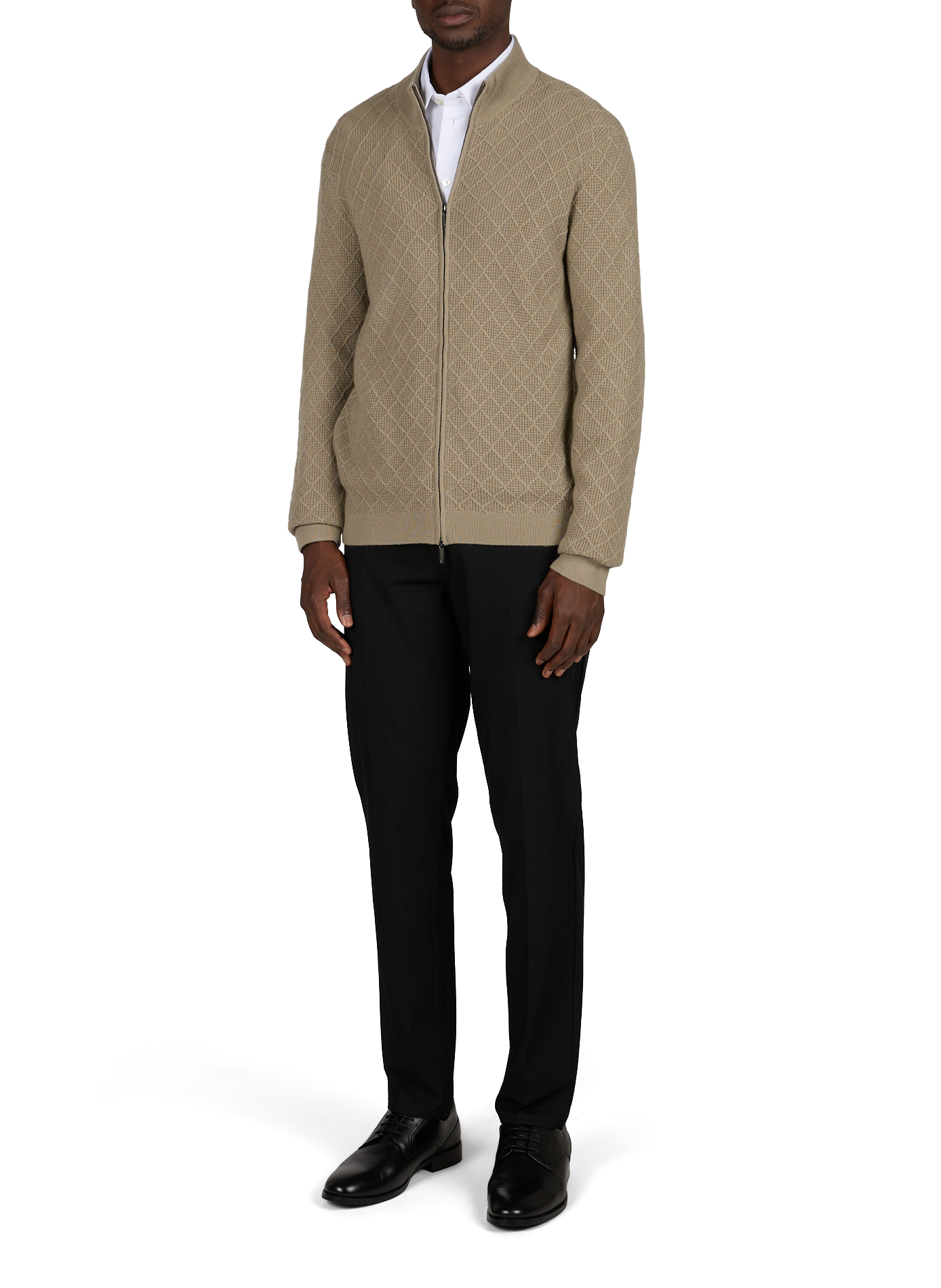 Virgin wool blend knit sweater EMPORIO ARMANI Beige