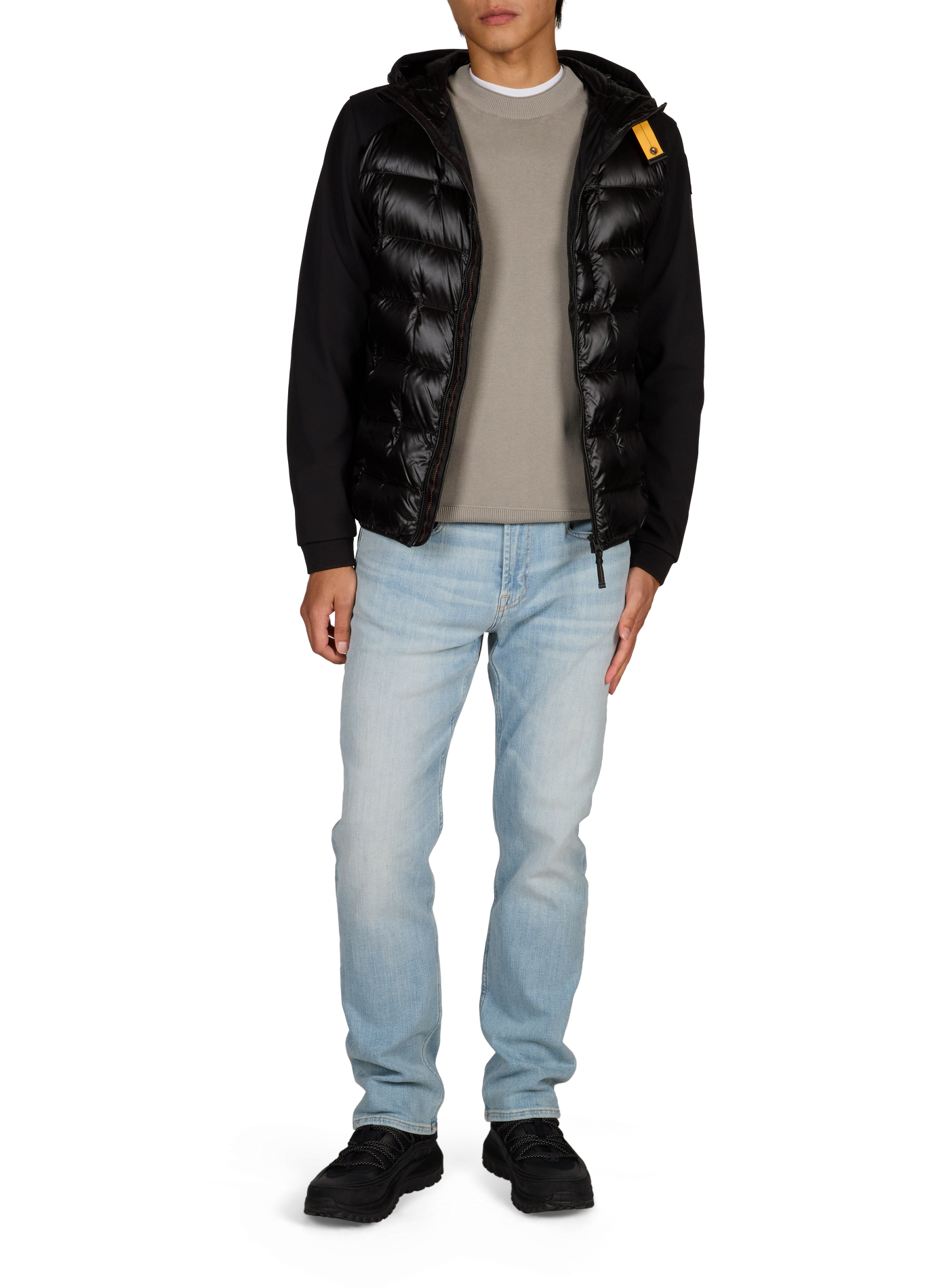 Hooded straight-fit padded jacket PARAJUMPERS Black