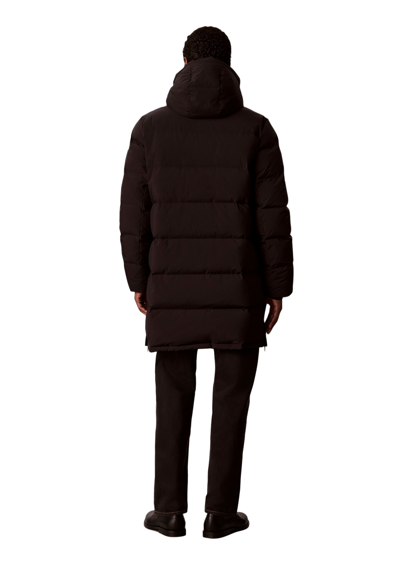 Plumífero acolchado de largo medio CALVIN KLEIN Negro