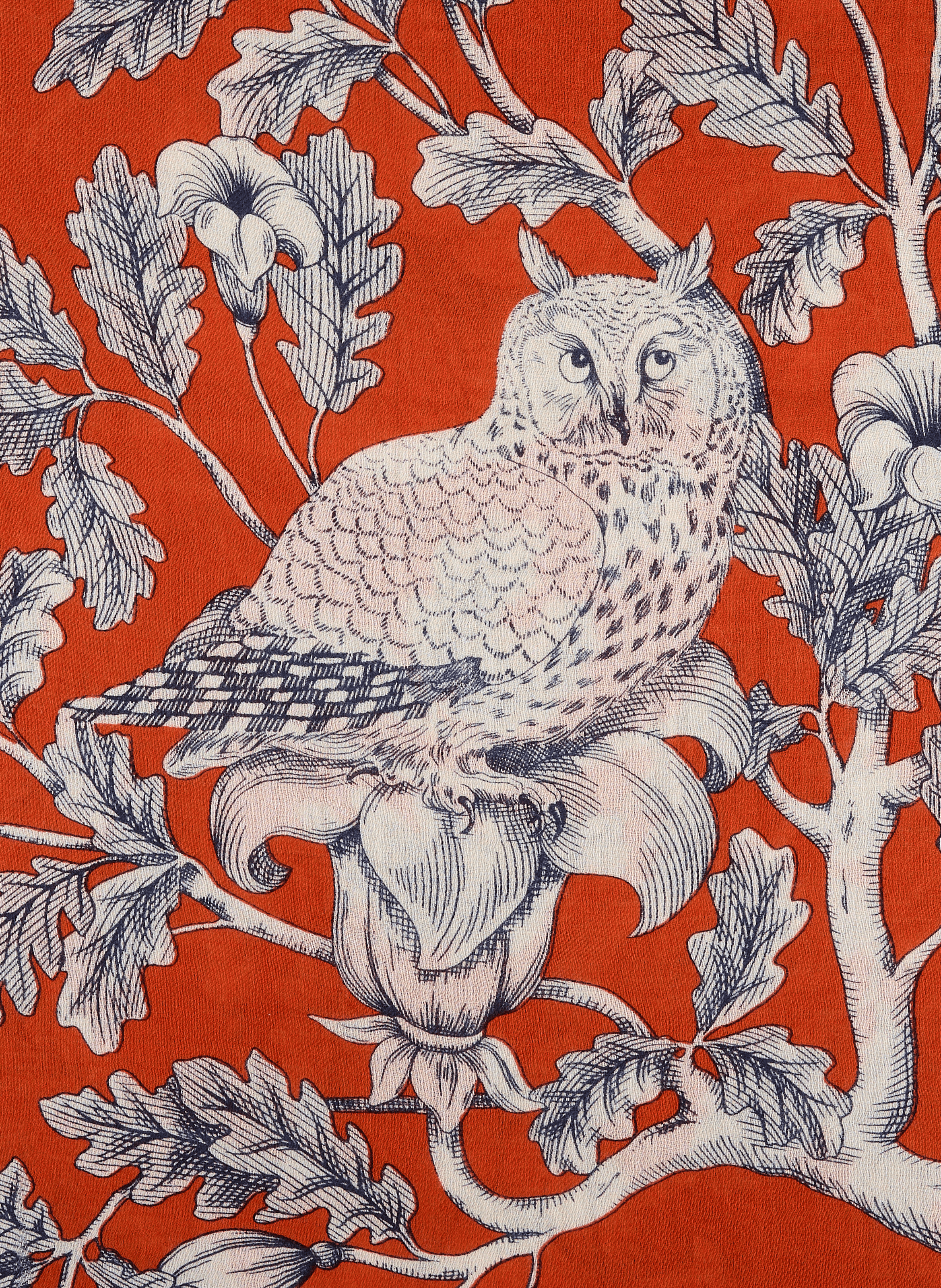 Silk printed Scarf INOUI EDITIONS Orange