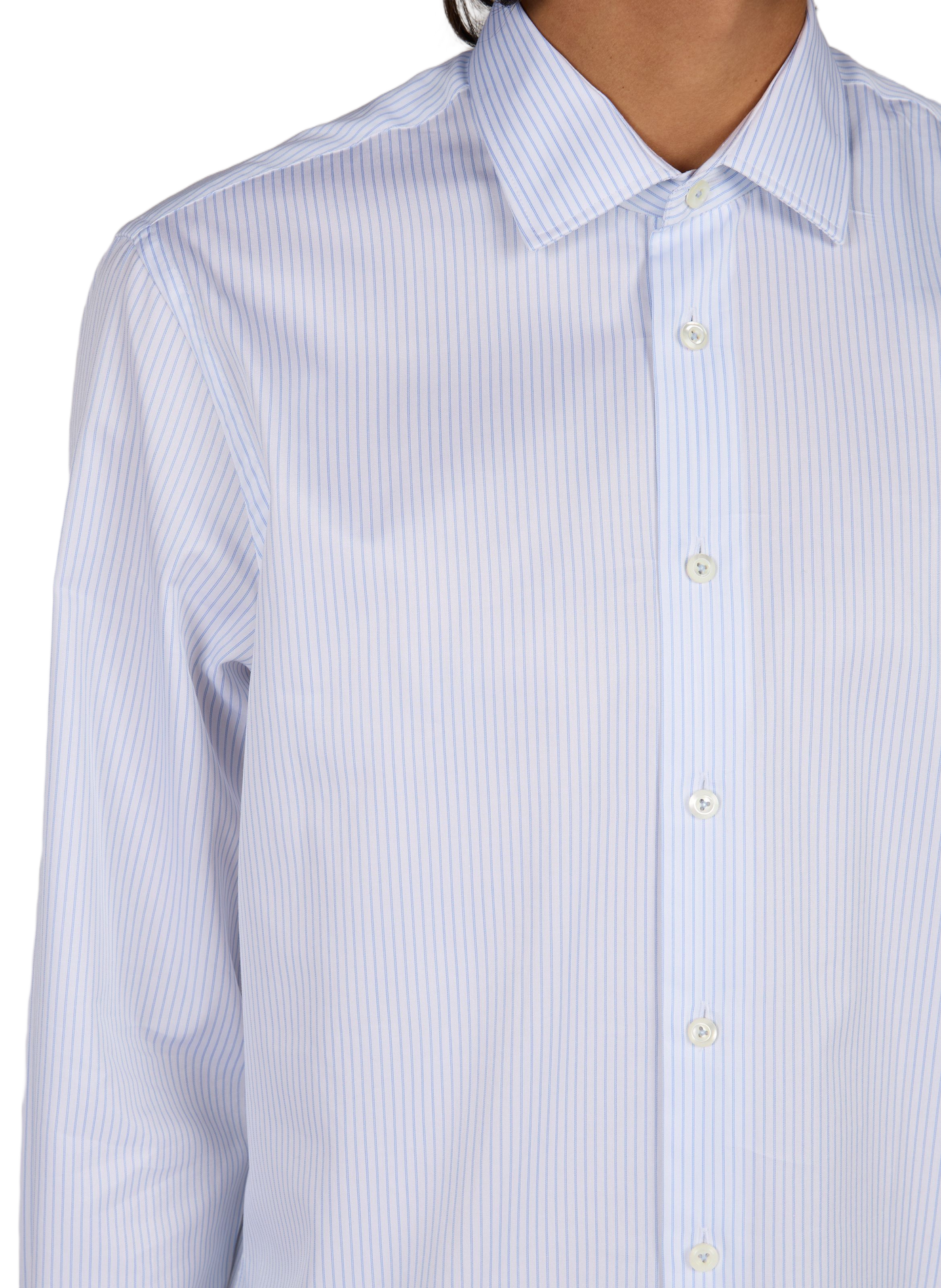 Chemise ajustée rayée en coton VAN LAACK Marron