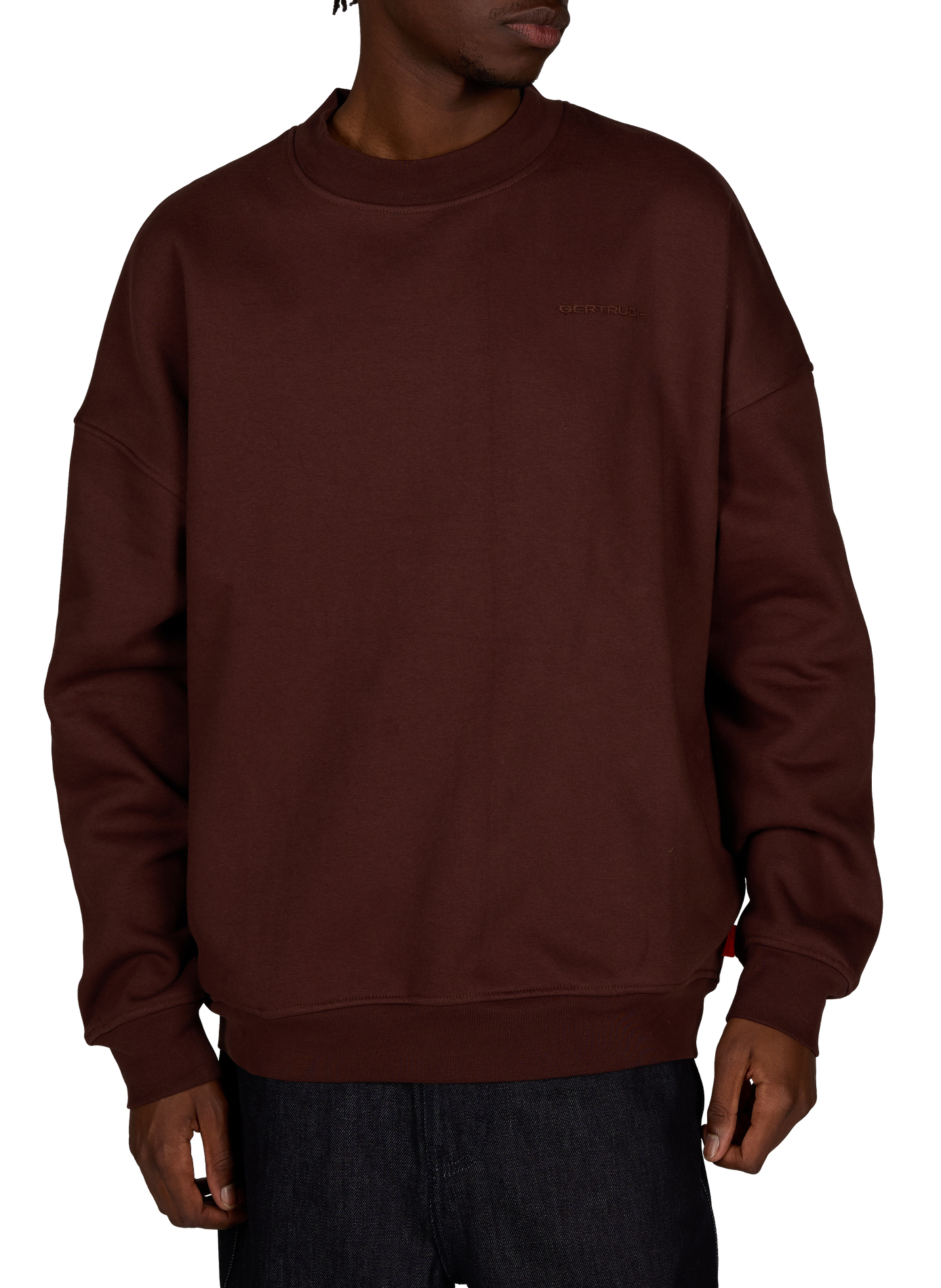 Plain crew-neck sweatshirt GERTRUDE Red