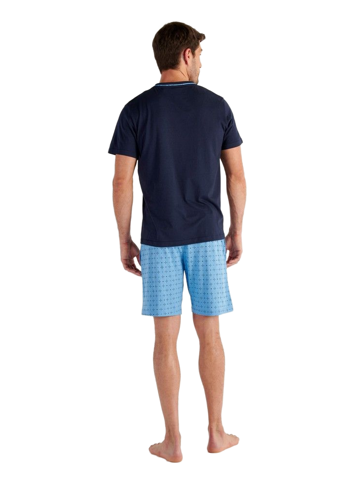 Printed cotton-blend pyjama set HOM Blue