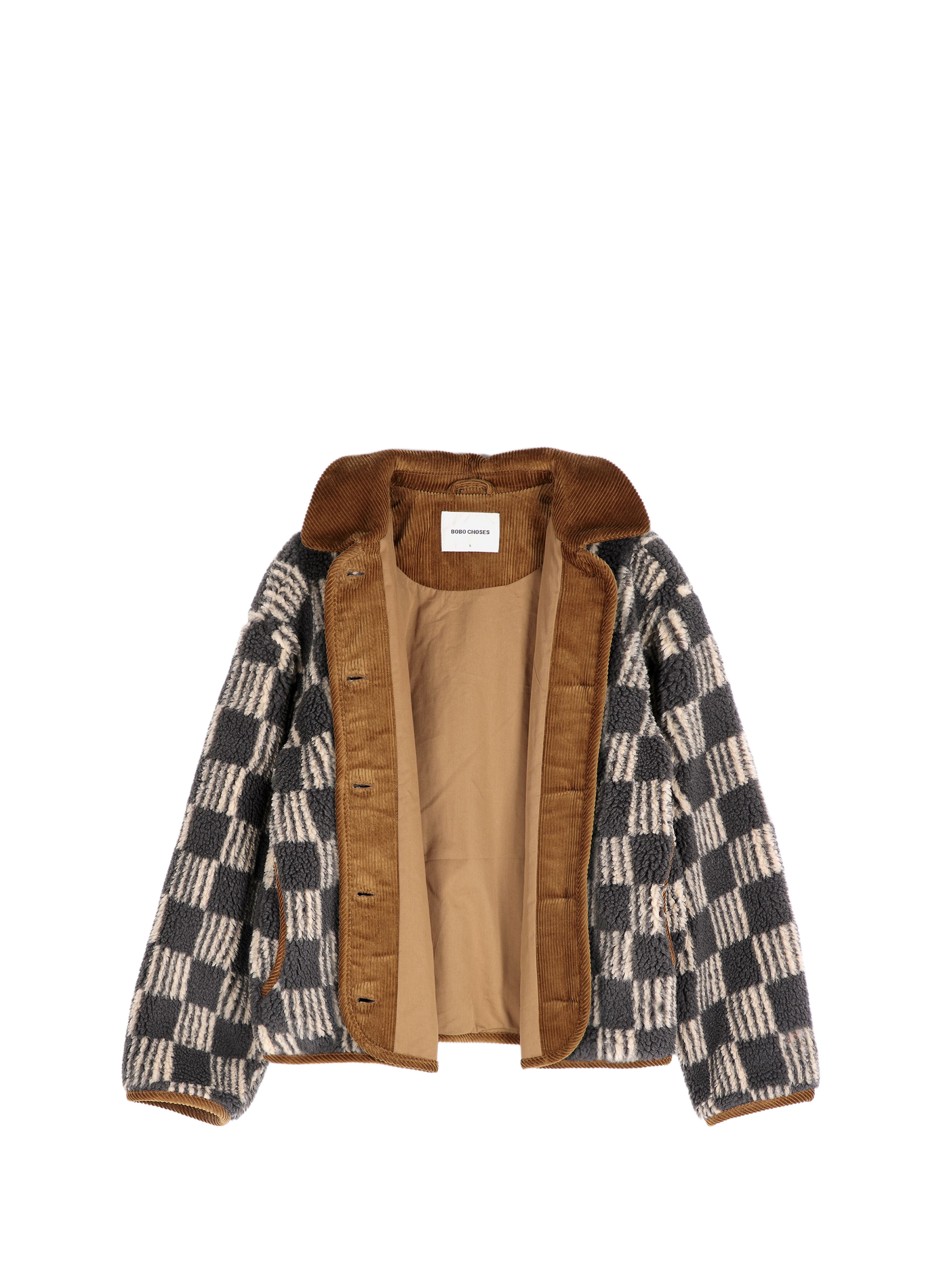 Veste ample damier col velours BOBO CHOSES Beige