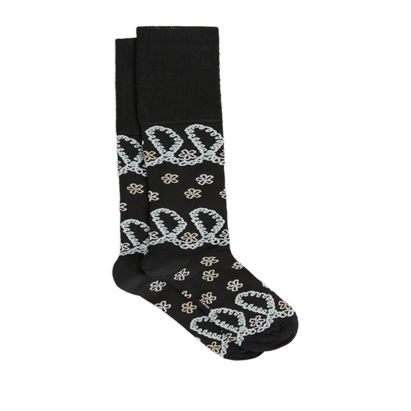 Simone Rocha Calf-length Socks With Floral Design In Black