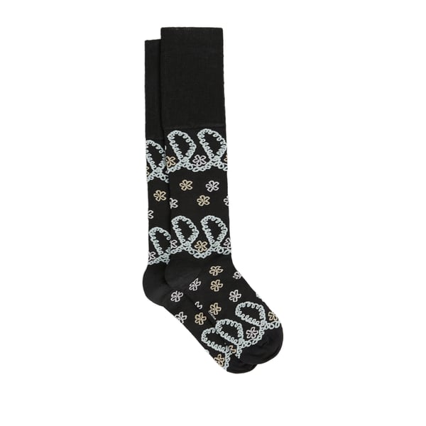 Chaussettes hautes motif fleurs