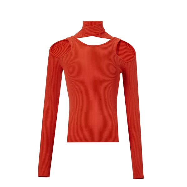 Top en maille à découpes